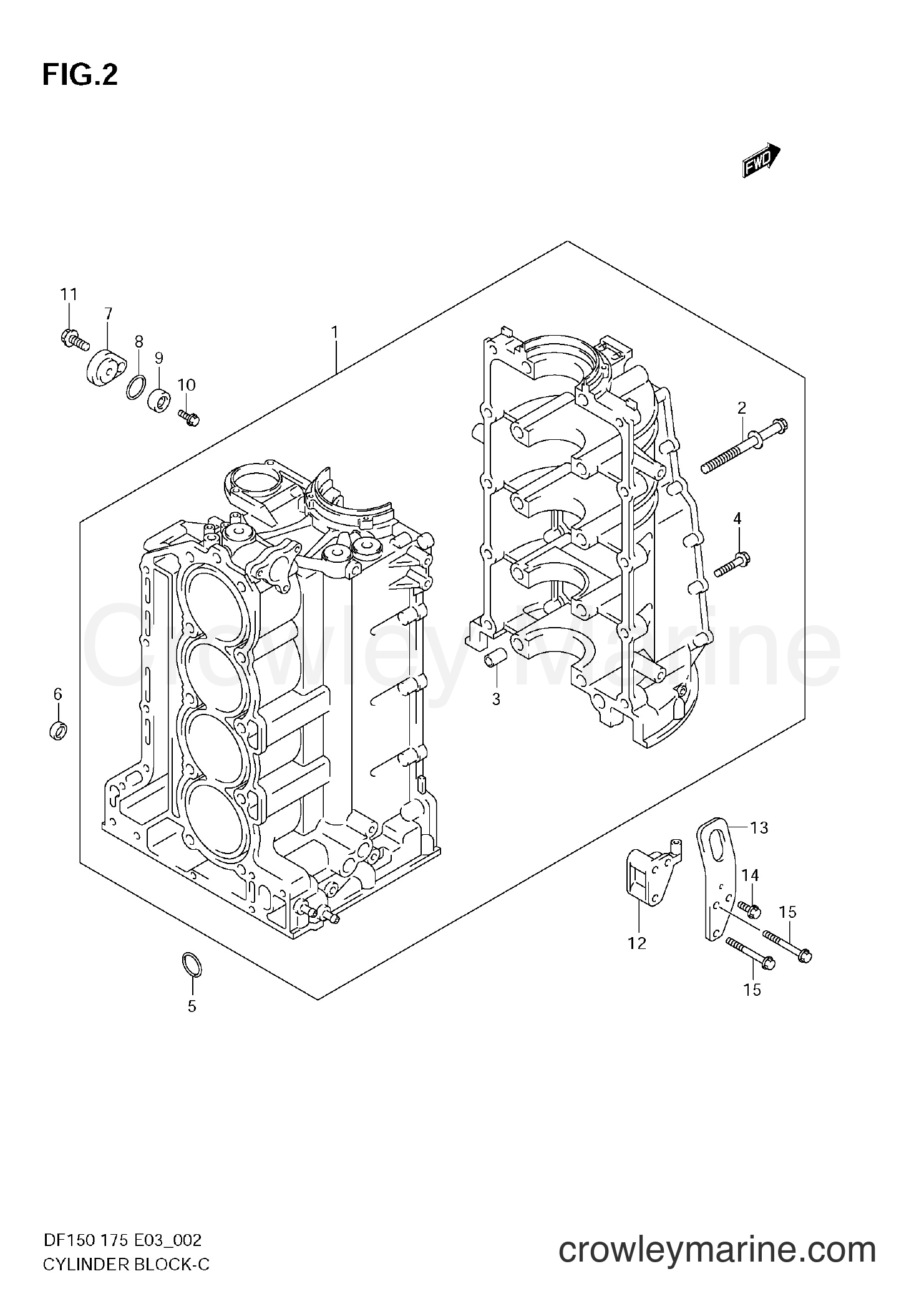 2006 Four-Stroke Outboard 150 - DF150 - CYLINDER BLOCK