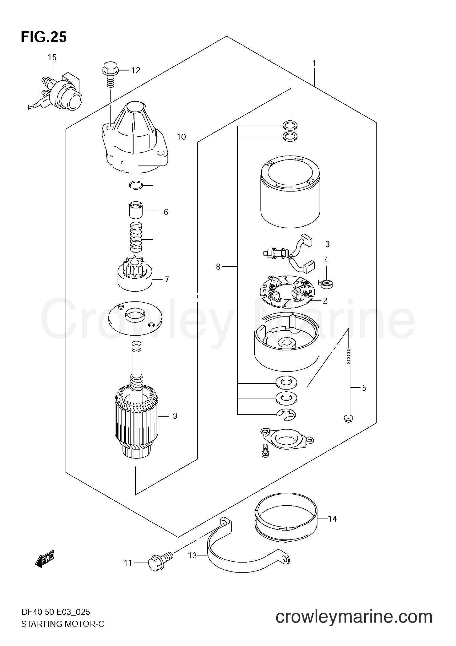 Suzuki Marine DF50 - STARTING MOTOR (MODEL:01~04)