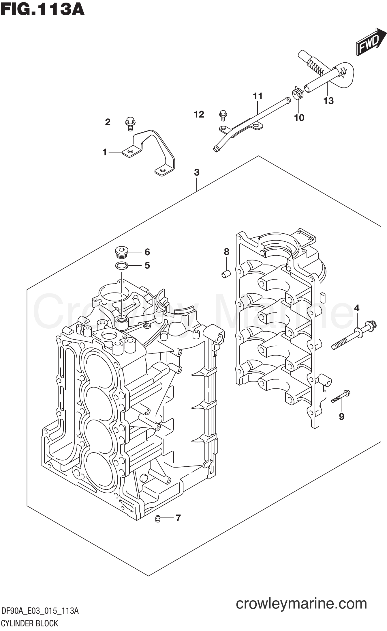 Suzuki Marine DF70AT 510001 - CYLINDER BLOCK
