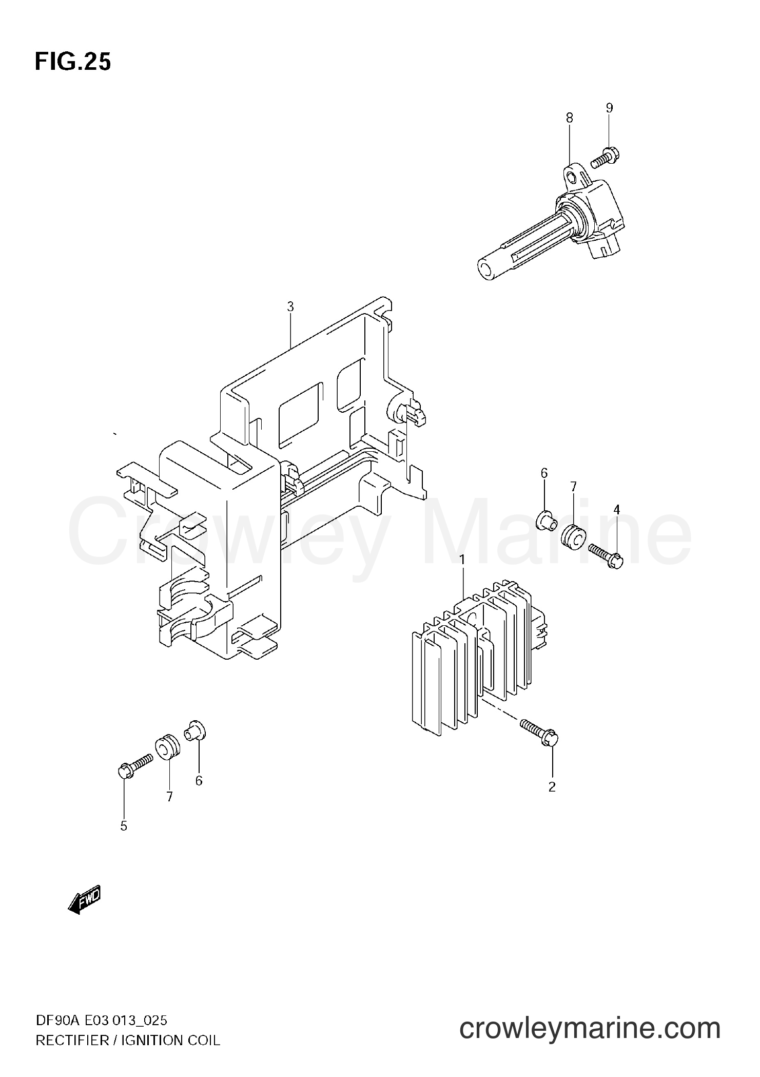 Suzuki Marine DF90A 09003F-310001~ - RECTIFIER / IGNITION COIL