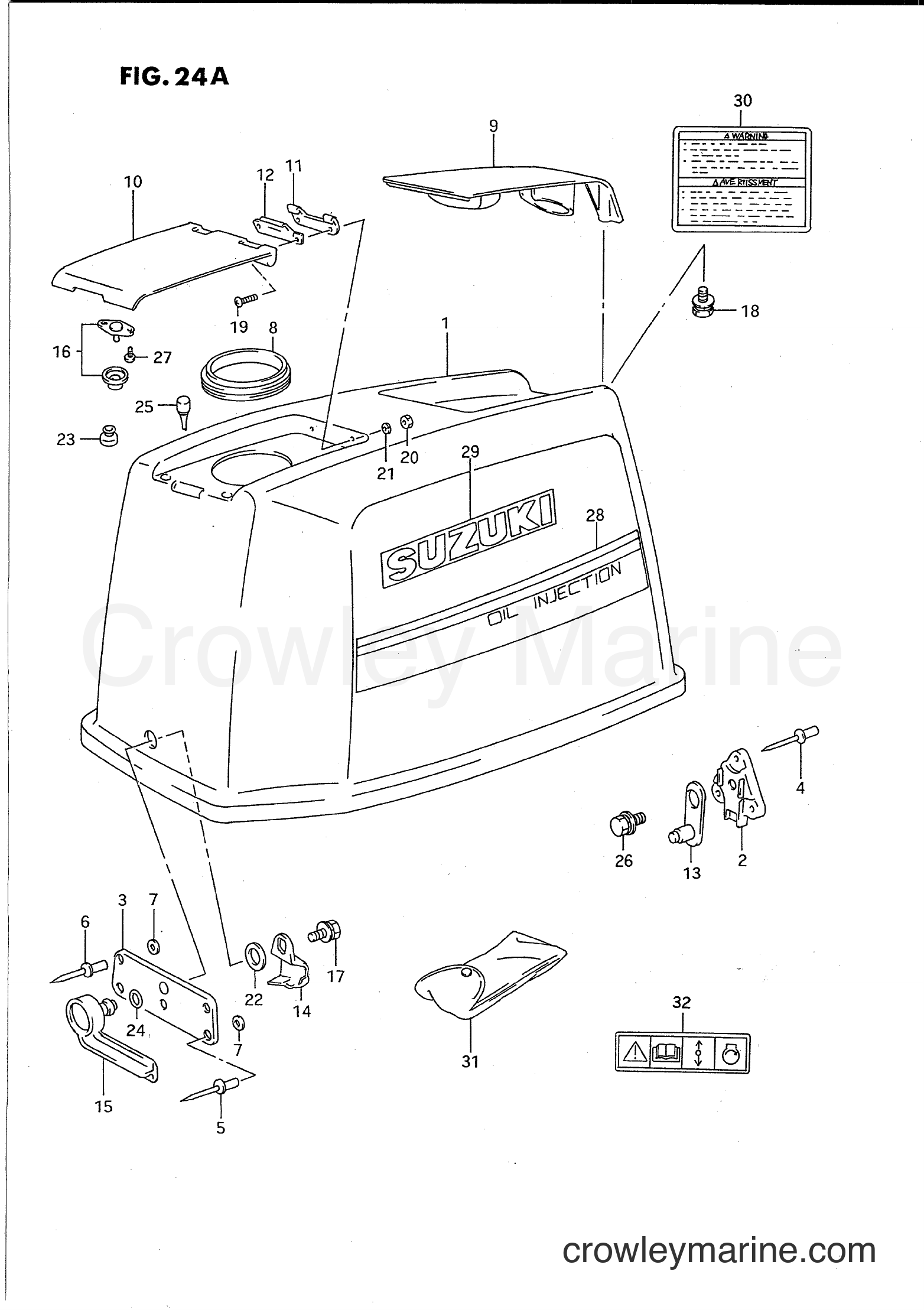 Suzuki Marine PU85 - ENGINE COVER (MODEL:95~97)