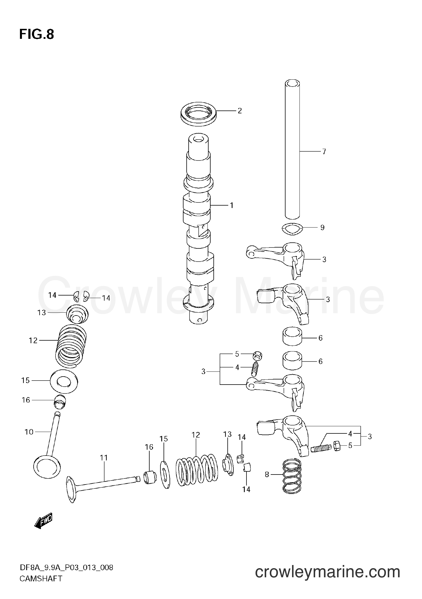 Suzuki Marine DF8A 310001~ - CAMSHAFT (DF8A E03)