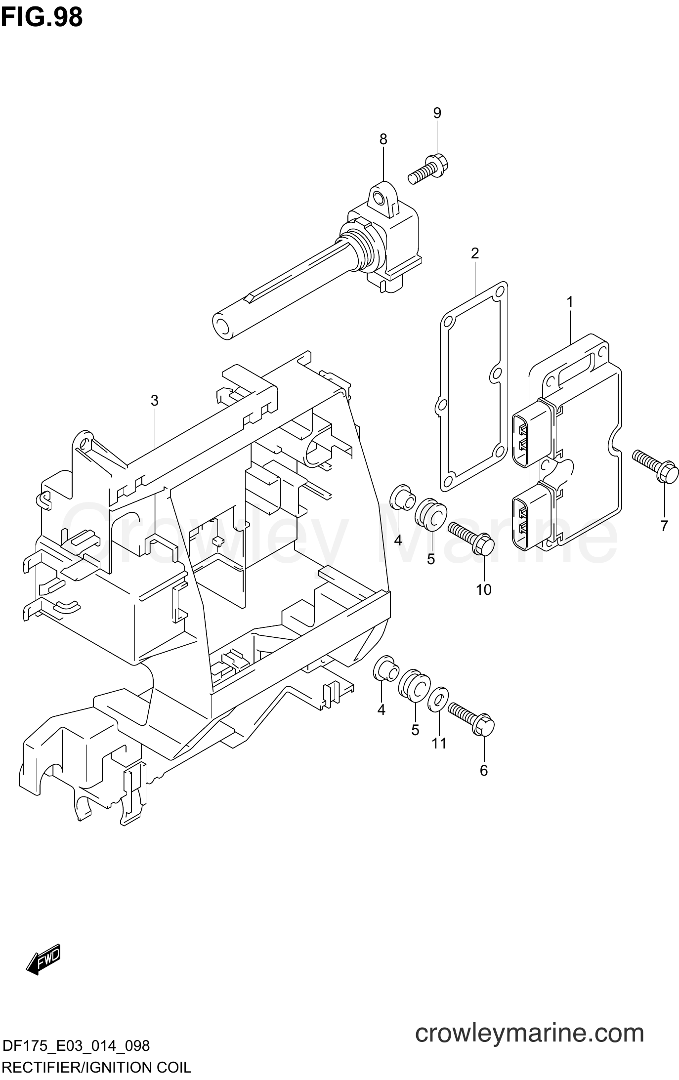 Suzuki Marine DF175 41001~ - RECTIFIER/IGNITION COIL (DF150TG E03)