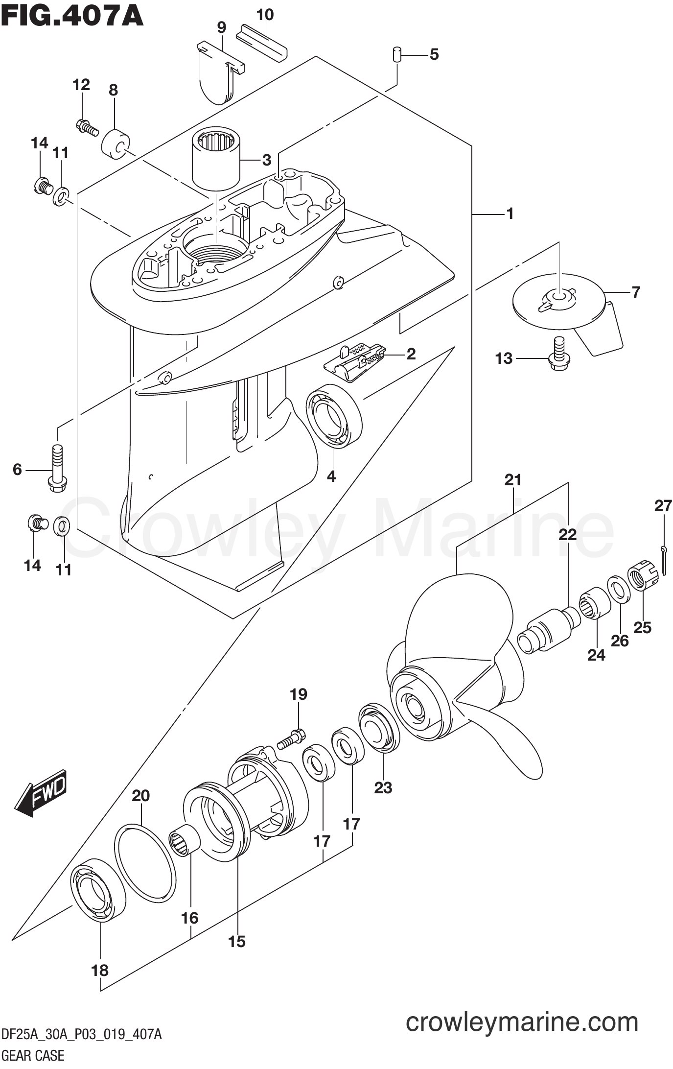Suzuki Marine DF25A 910001~ - GEAR CASE (DF25A)