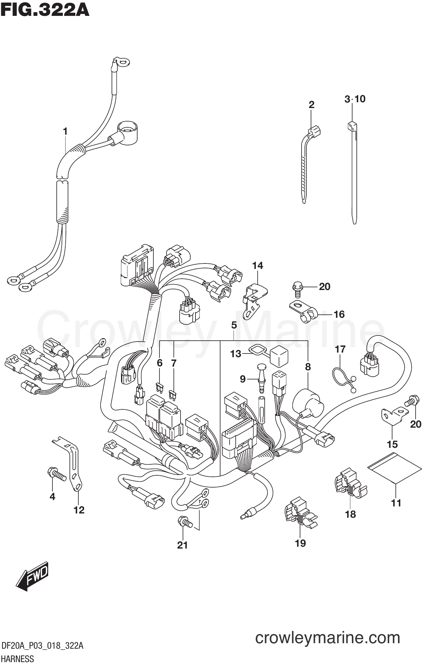 Suzuki Marine DF9.9B 810001~ - HARNESS (DF9.9B)(DF15A)(DF20A)