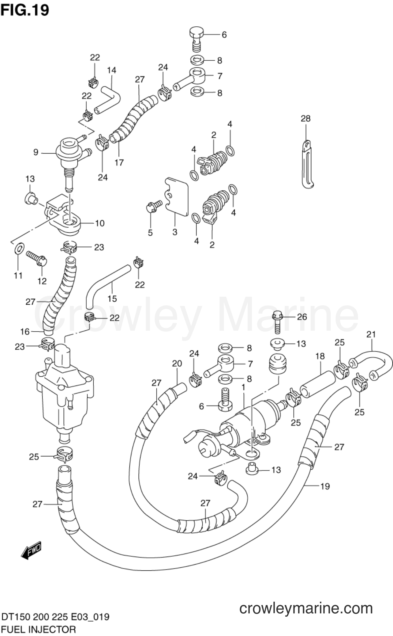 Suzuki Marine DT150STC - FUEL INJECTOR (DT150(G/S),200(G))