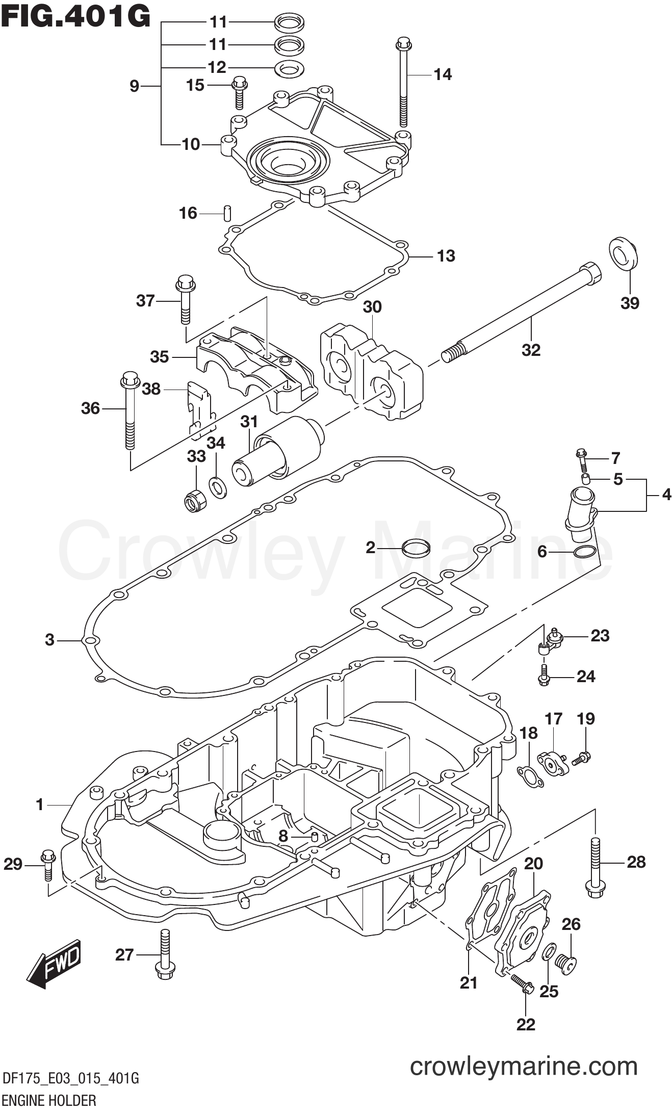 Suzuki Marine DF175TG 51001~ - ENGINE HOLDER (DF175Z E03)