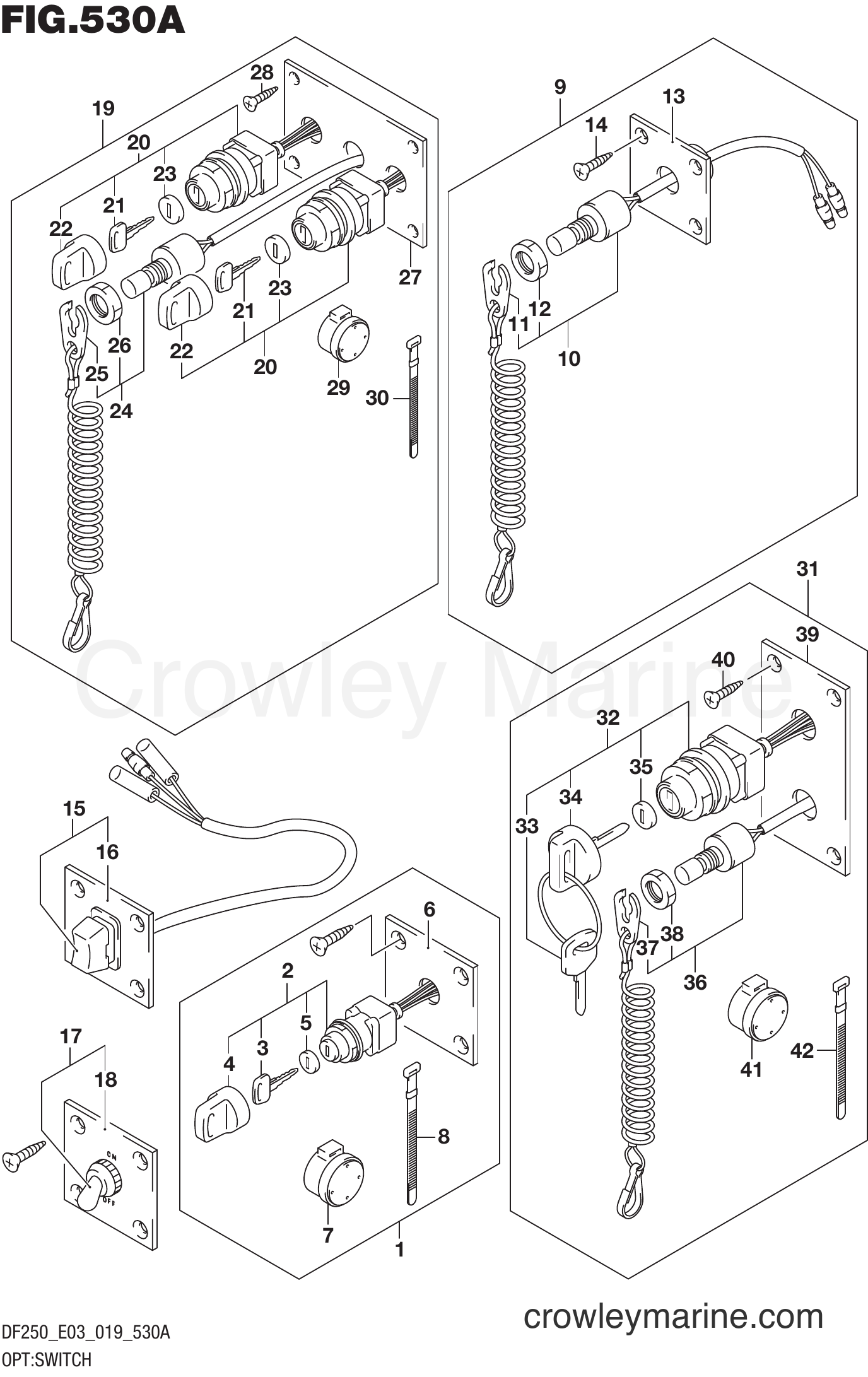 Suzuki Marine DF250Z 910001~ - OPT:SWITCH