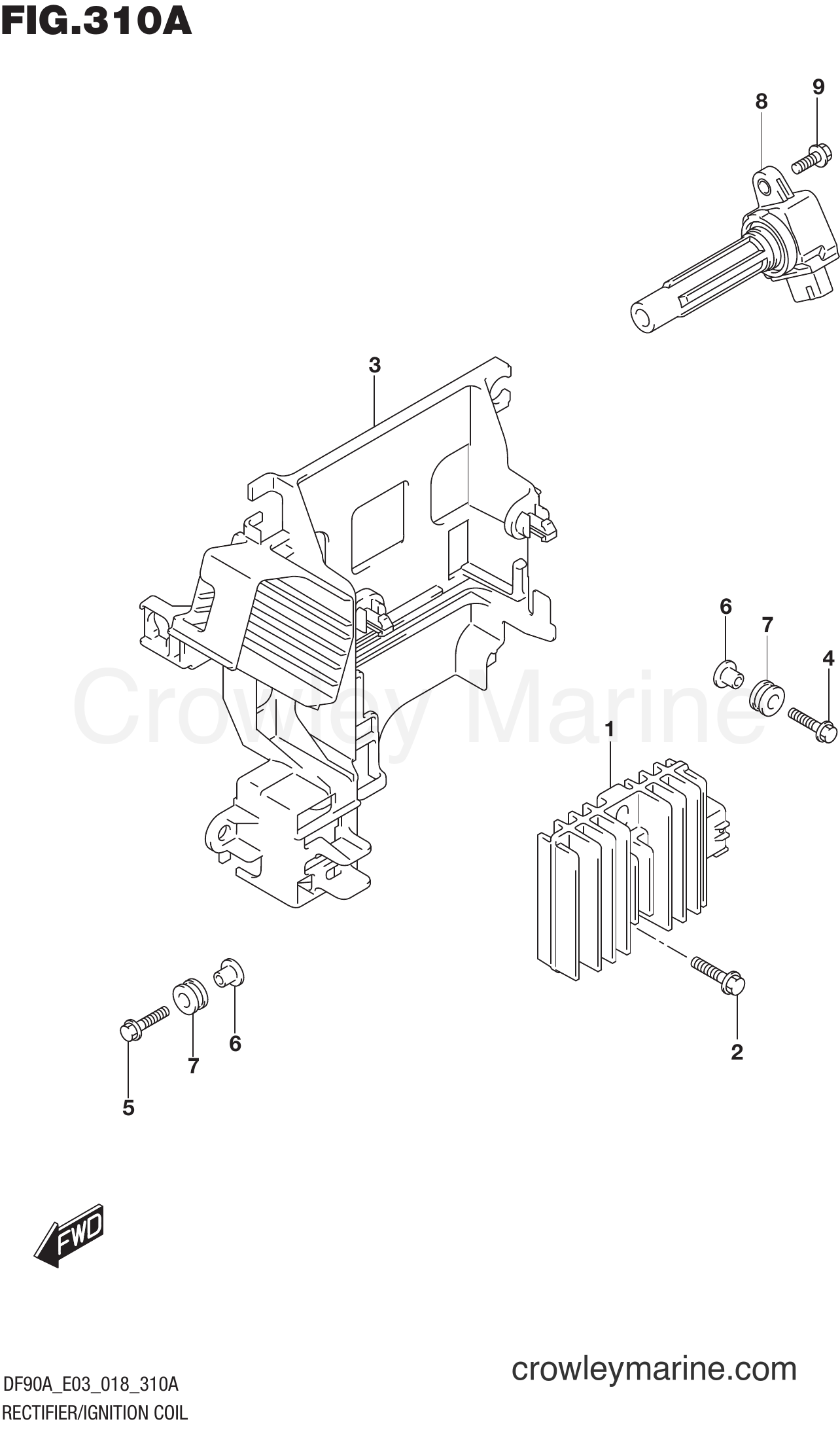 Suzuki Marine DF90A 810001~ - RECTIFIER/IGNITION COIL