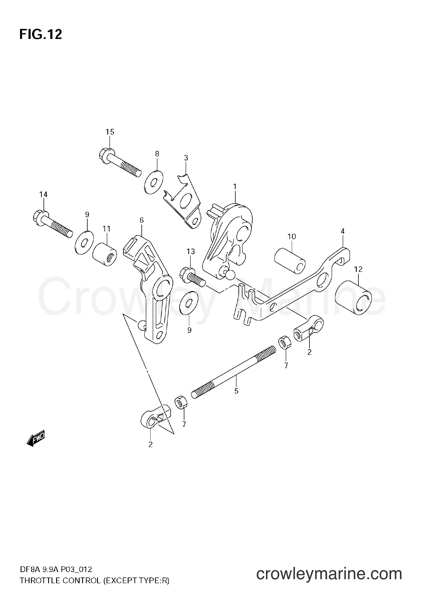 Suzuki Marine DF8A - THROTTLE CONTROL (EXCEPT TYPE:R)