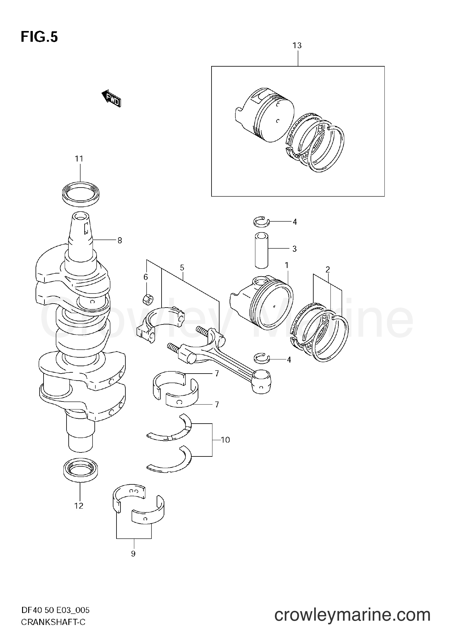 Suzuki Marine DF40 - CRANKSHAFT