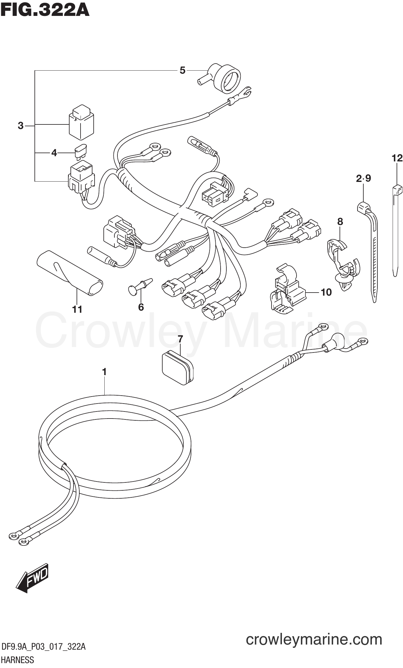 Suzuki Marine DF9.9AR 710001~ - HARNESS (DF8A P03)