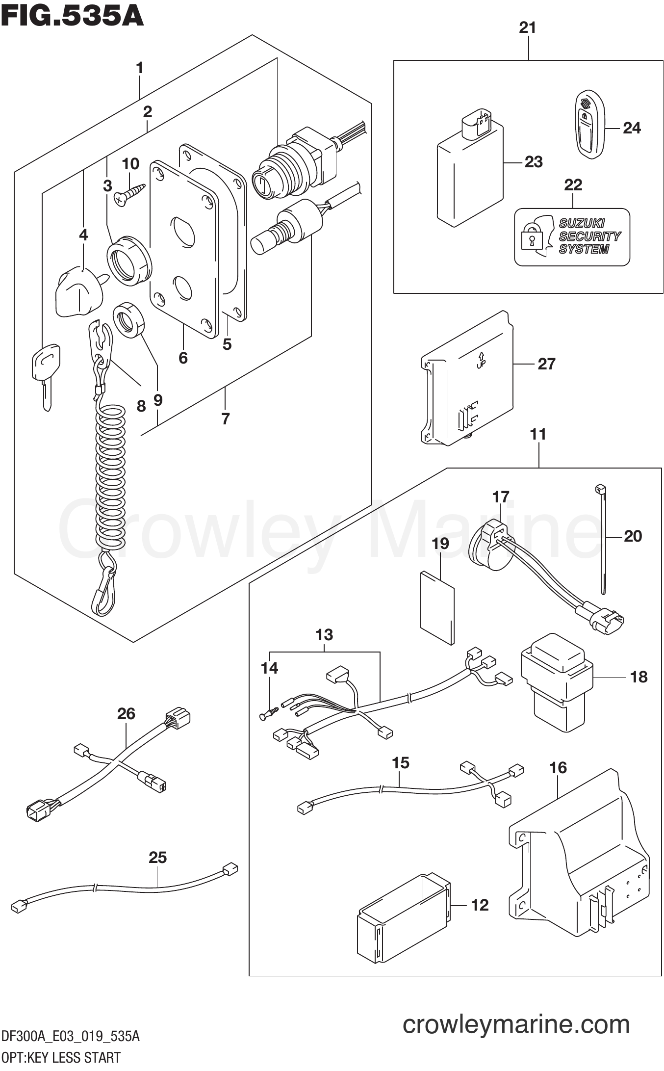 Suzuki Marine DF250AP 910001~ - OPT:KEY LESS START
