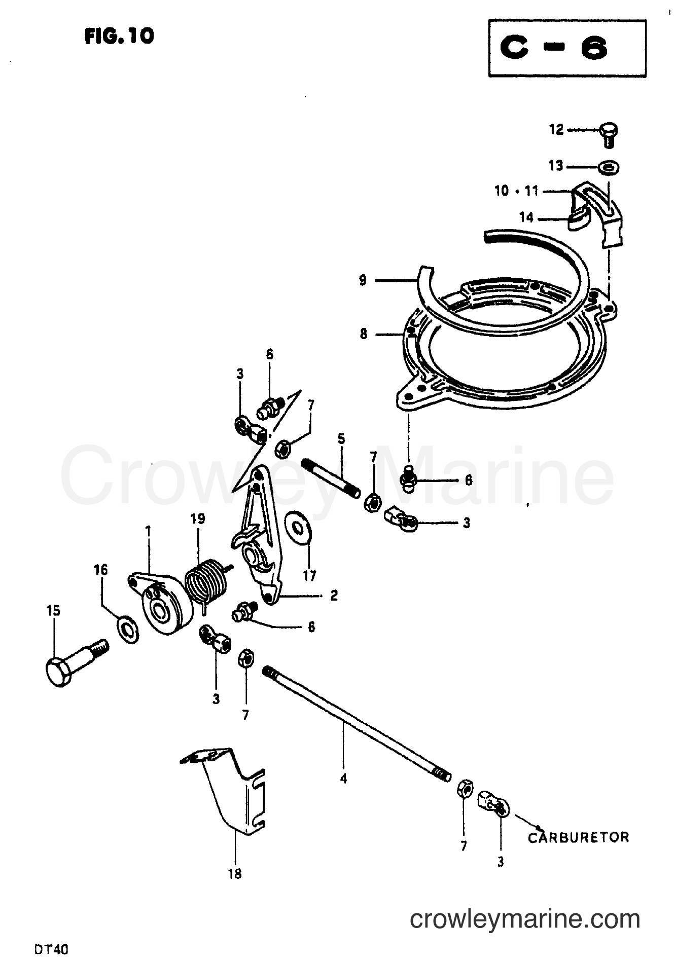 Suzuki Marine DT35 - THROTTLE CONTROL