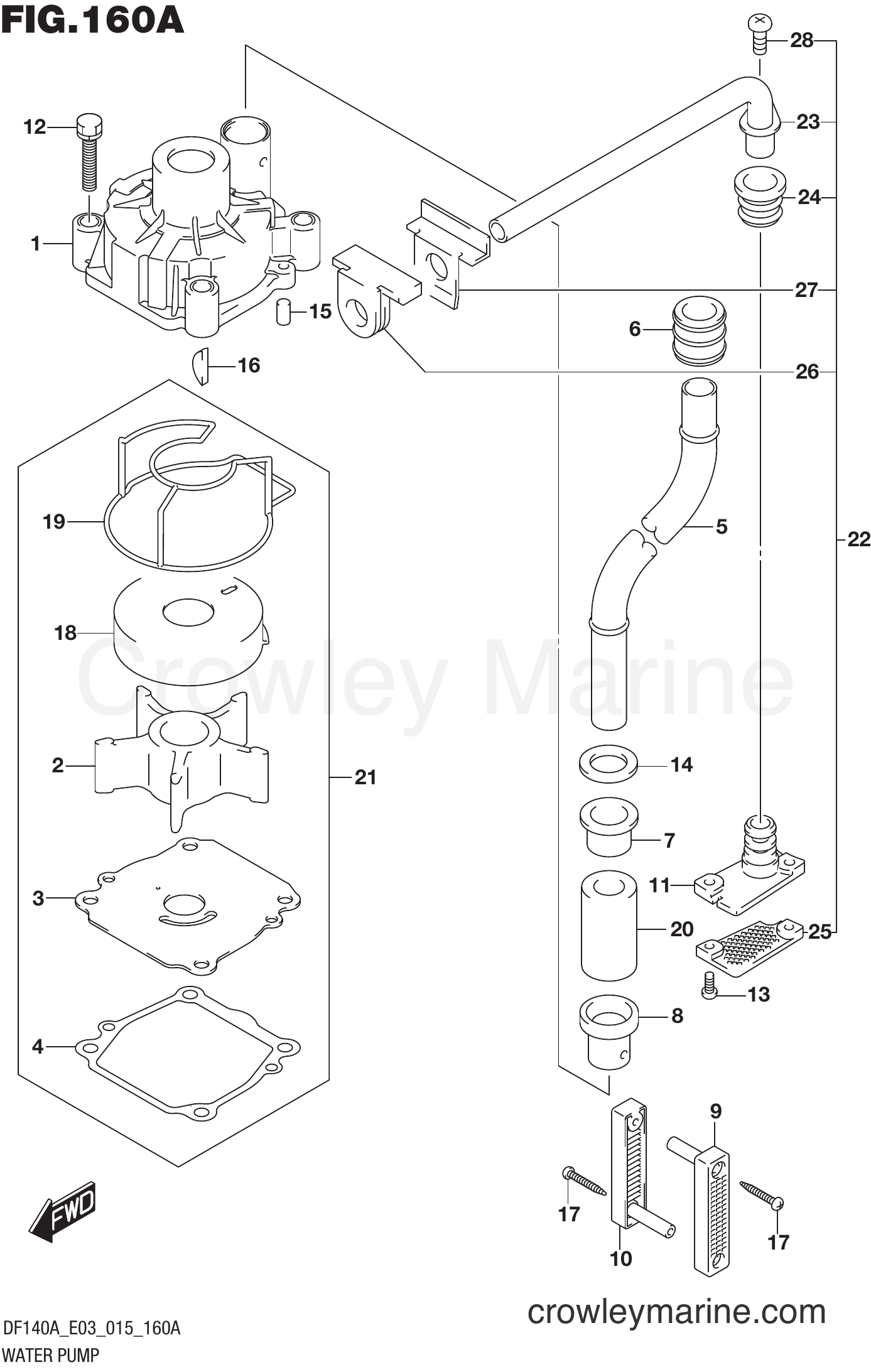 Suzuki Marine DF140AZ 510001~ - WATER PUMP (DF100AT E03)