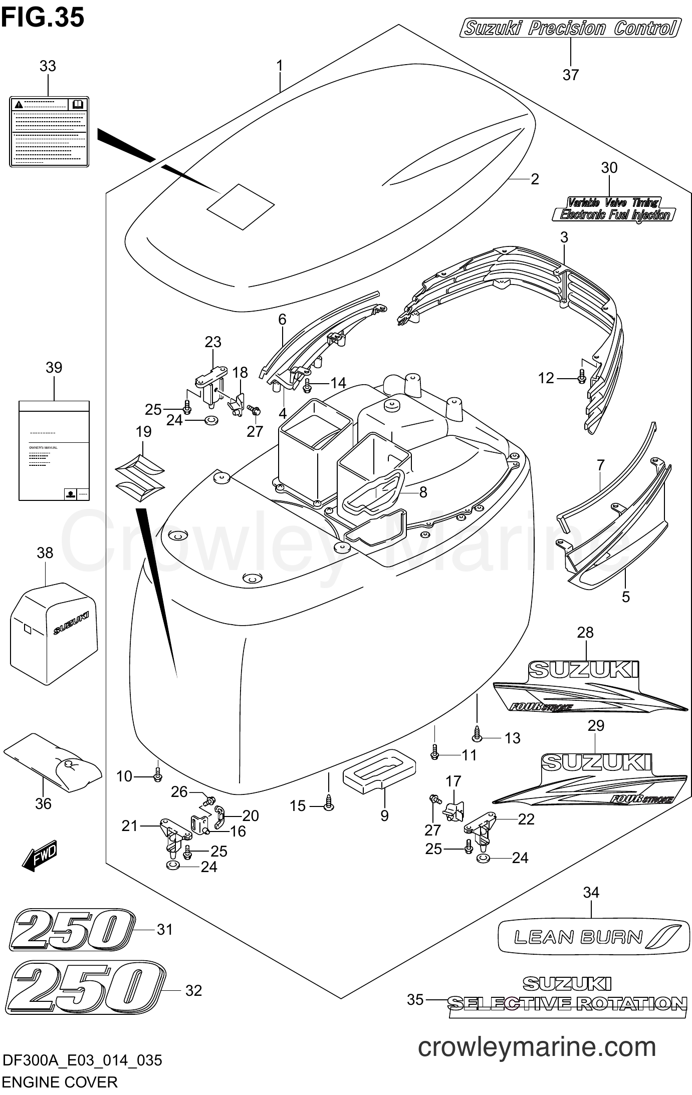 Suzuki Marine DF300AP 410001~ - ENGINE COVER (DF250A E03)