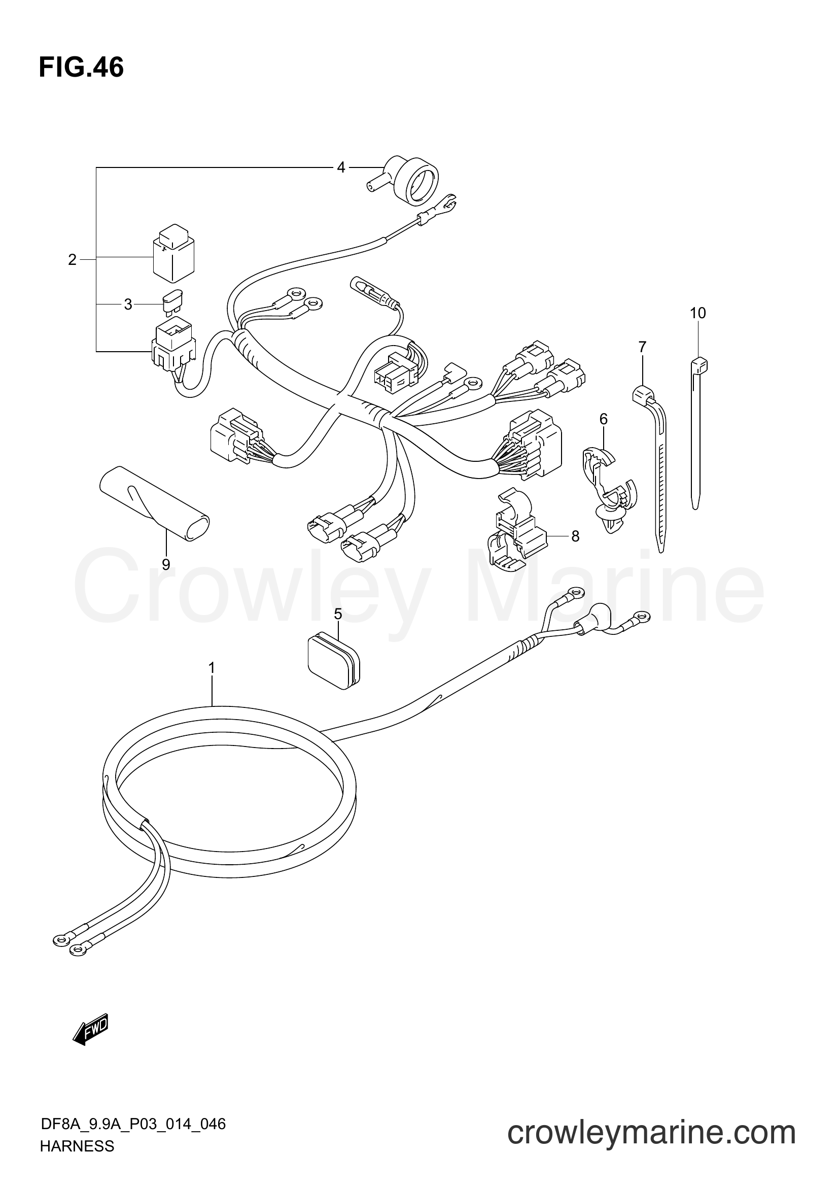 Suzuki Marine DF9.9A 410001~ - HARNESS (DF8AR P03)