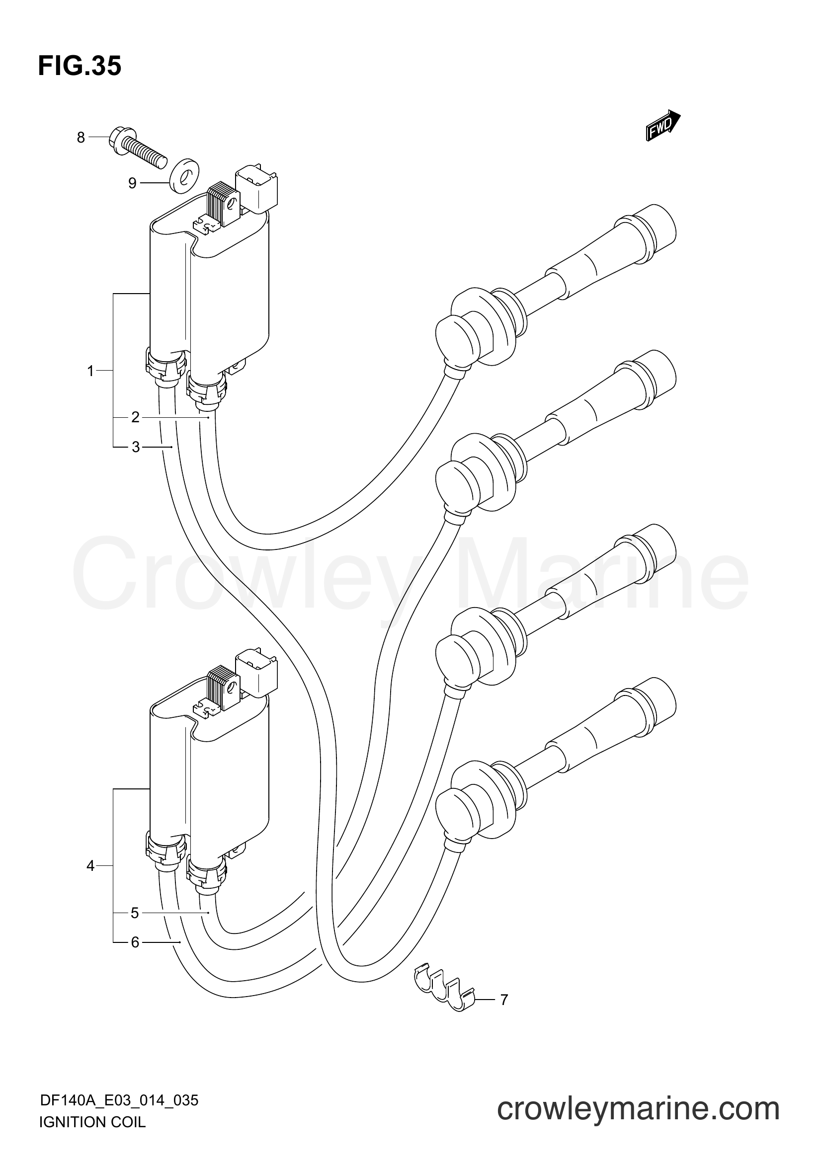 Suzuki Marine DF140AT 410001~ - IGNITION COIL