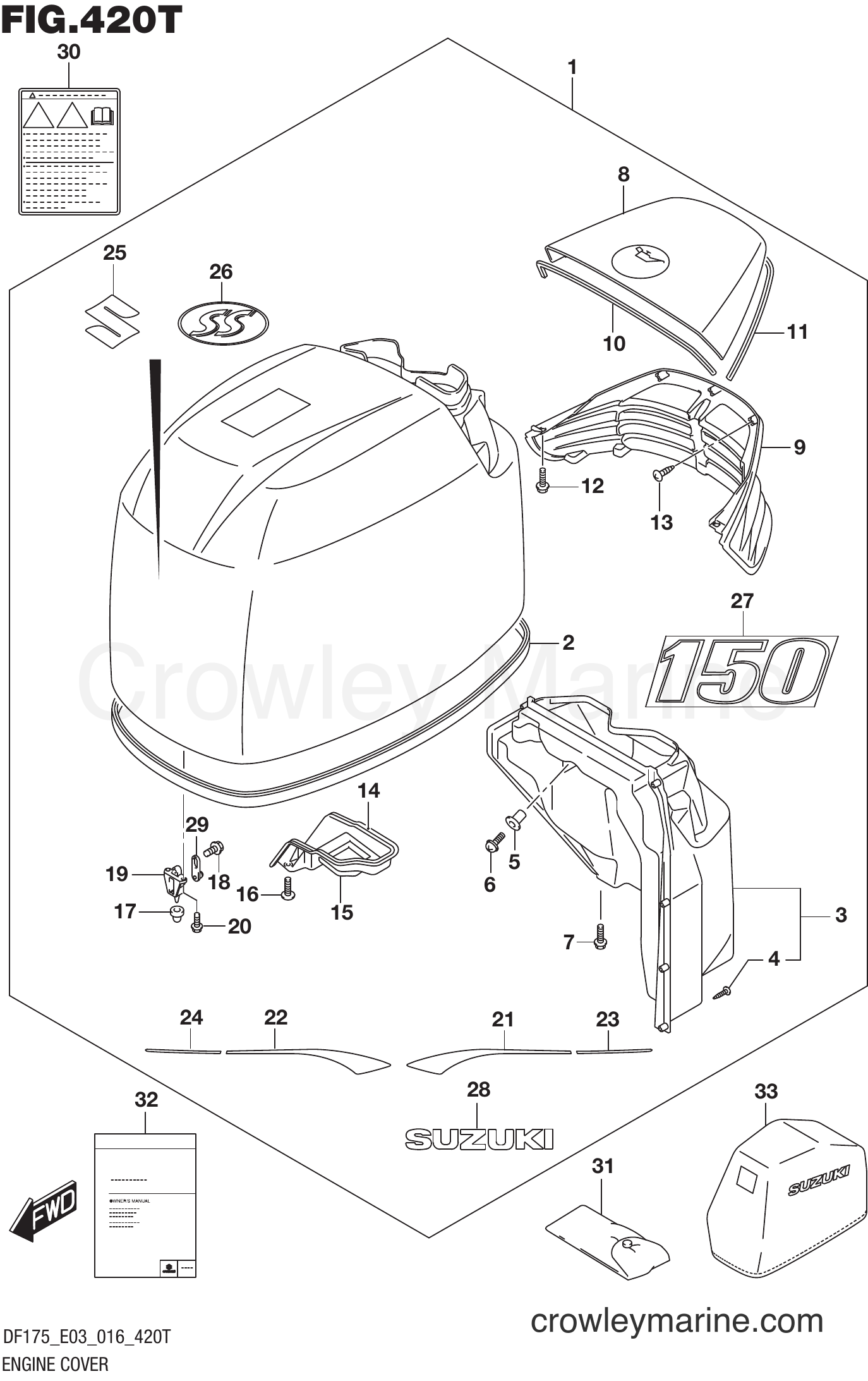 Suzuki Marine DF175Z 610001~ - ENGINE COVER (DF150ST E03)