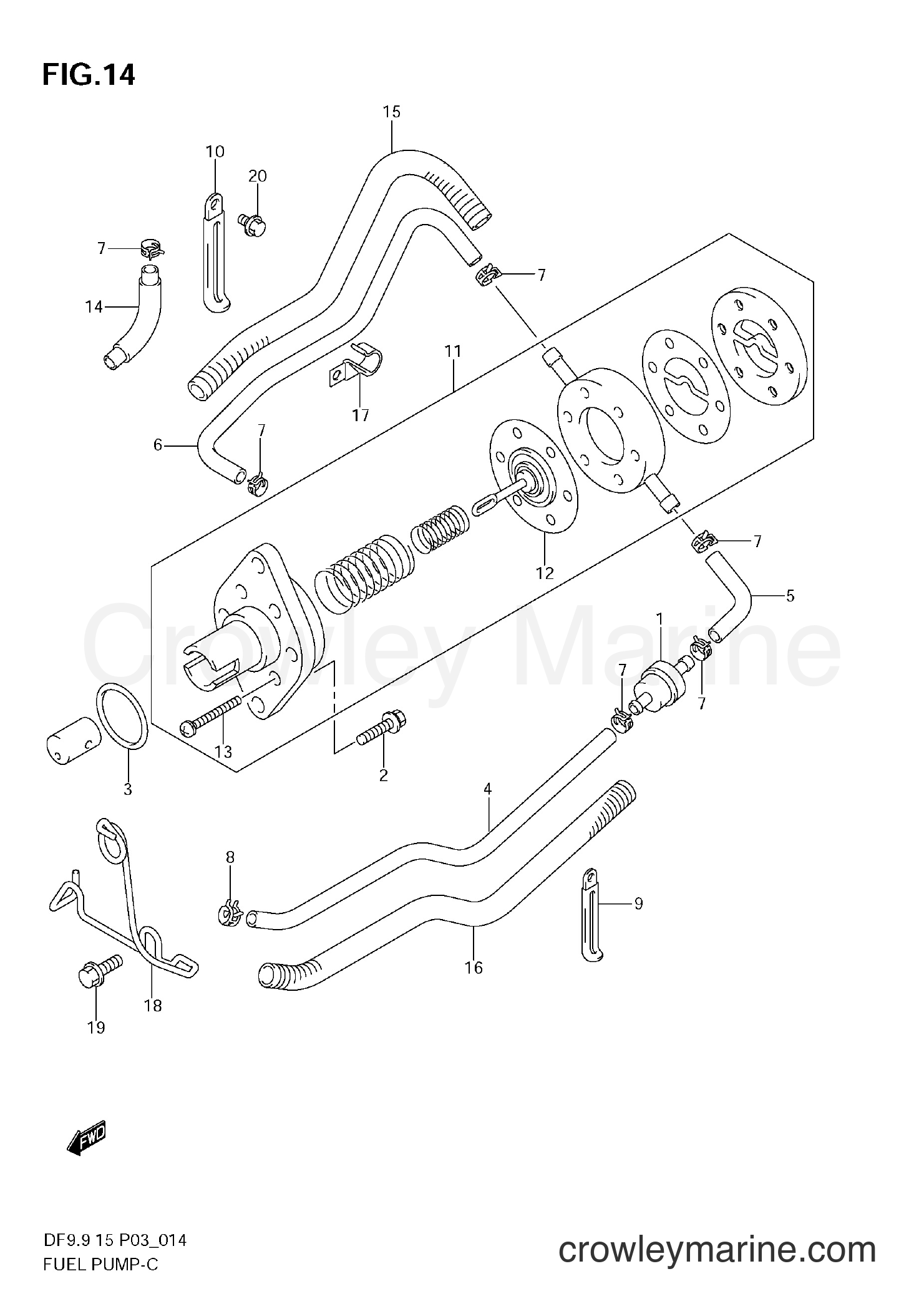 Suzuki Marine DF15 - FUEL PUMP (MODEL:05~)