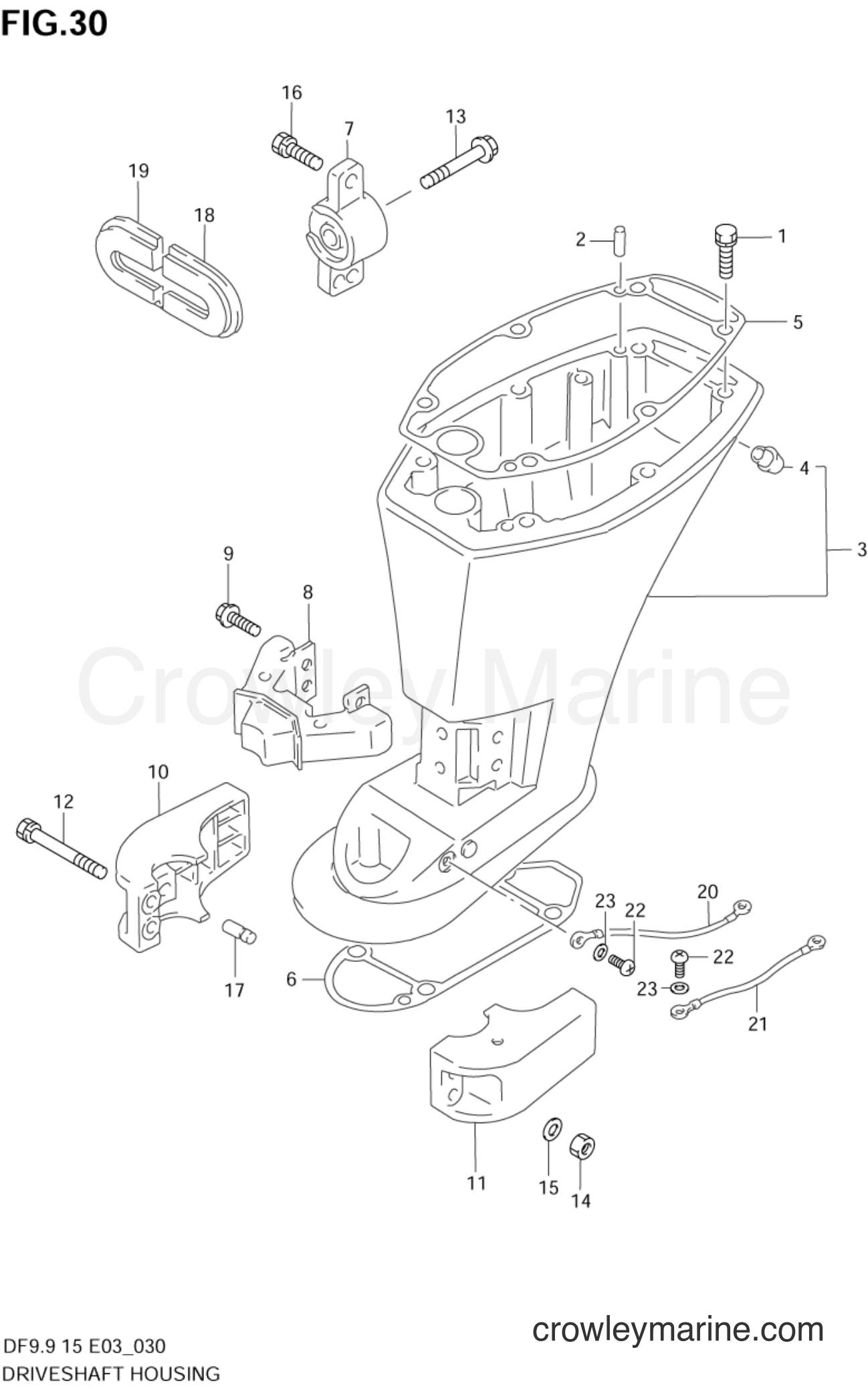 Suzuki Marine DF15 - DRIVESHAFT HOUSING