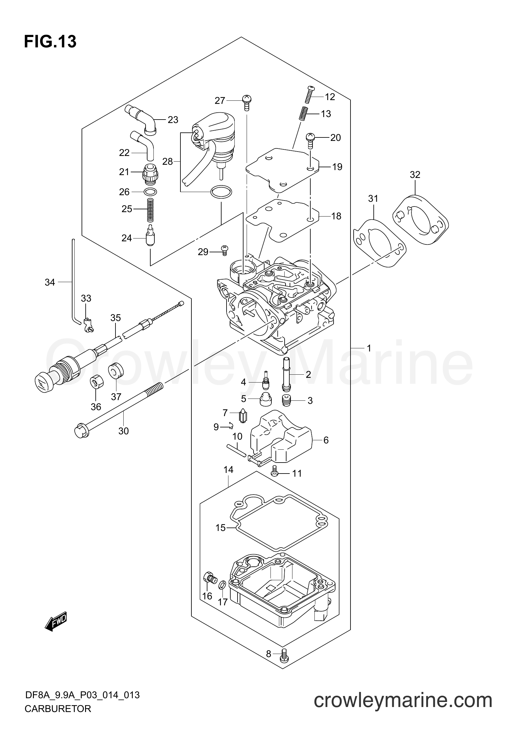 Suzuki Marine DF8A 410001~ - CARBURETOR (DF8A P03)