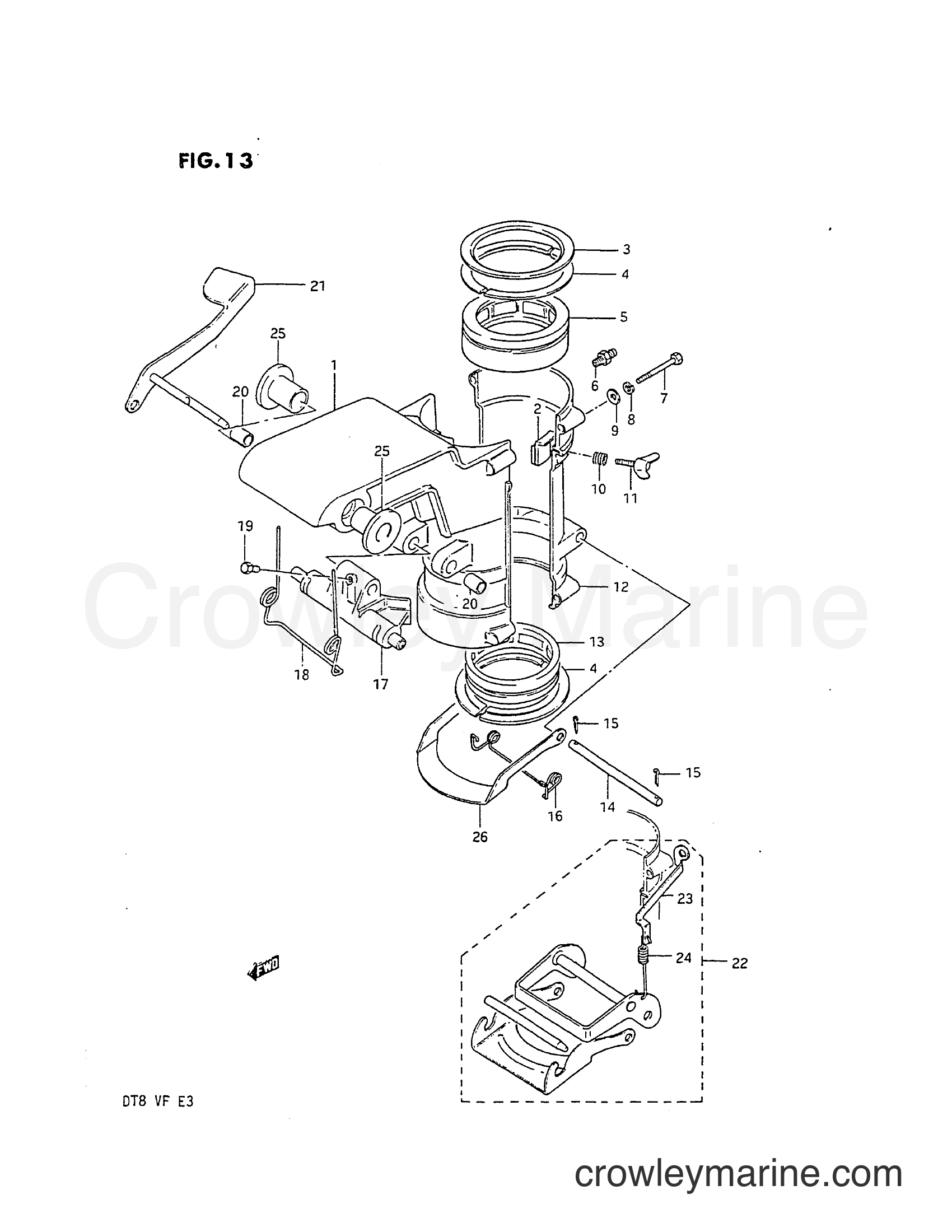 Suzuki Marine DT8 - SWIVEL BRACKET