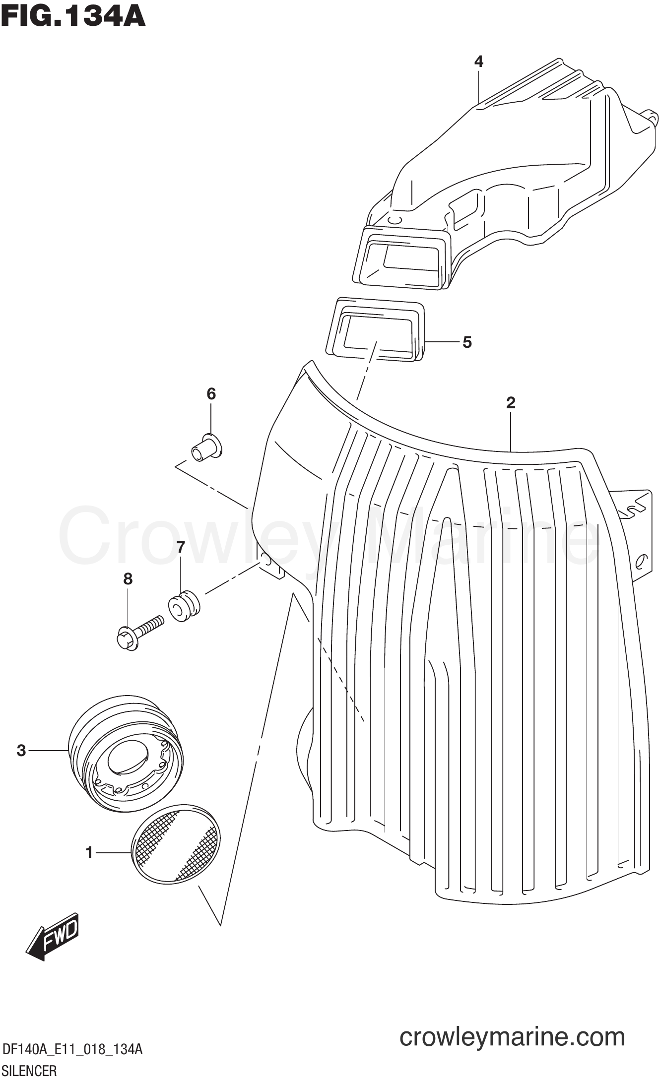 Suzuki Marine DF140AT 810001~ - SILENCER (DF100AT)