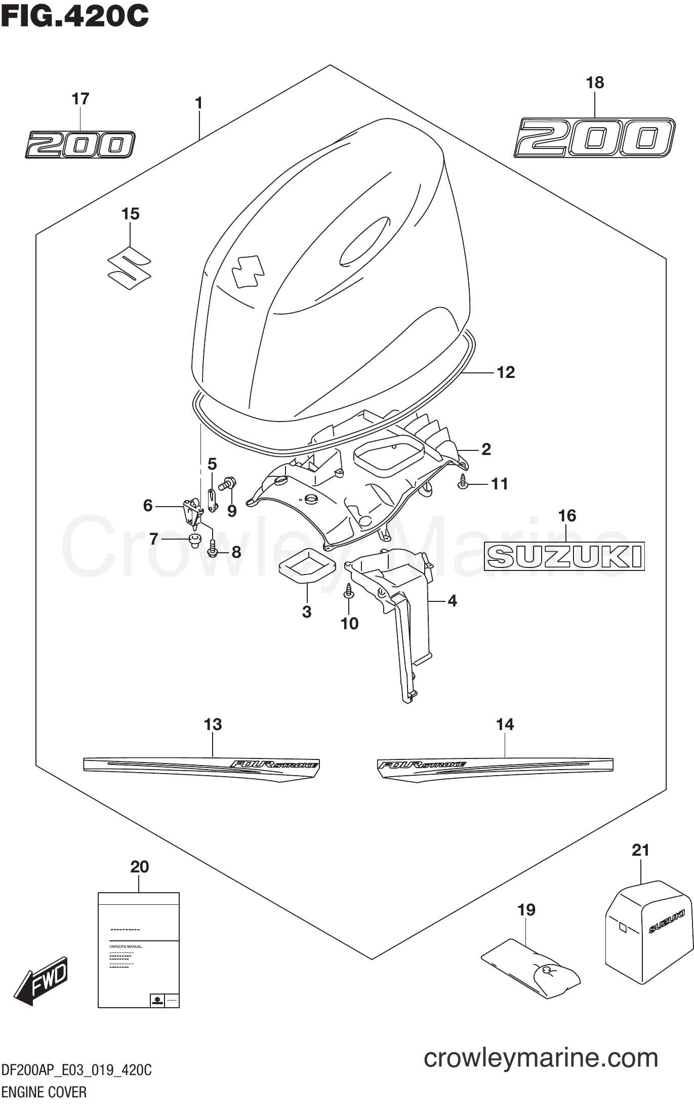 Suzuki Marine DF150AP 910001~ - ENGINE COVER (DF200AP)