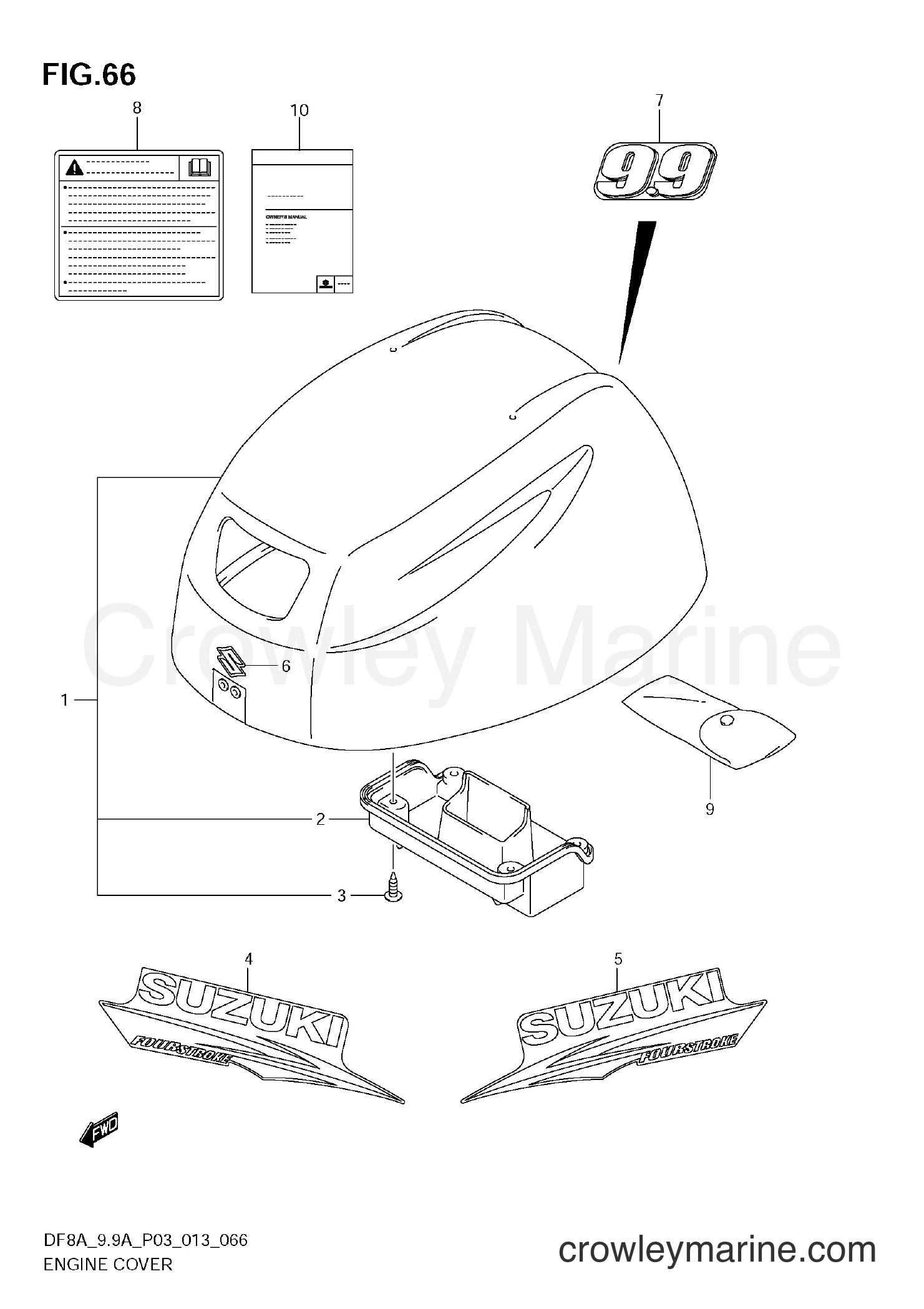 Suzuki Marine DF8A 310001~ - ENGINE COVER (DF9,9A E03)