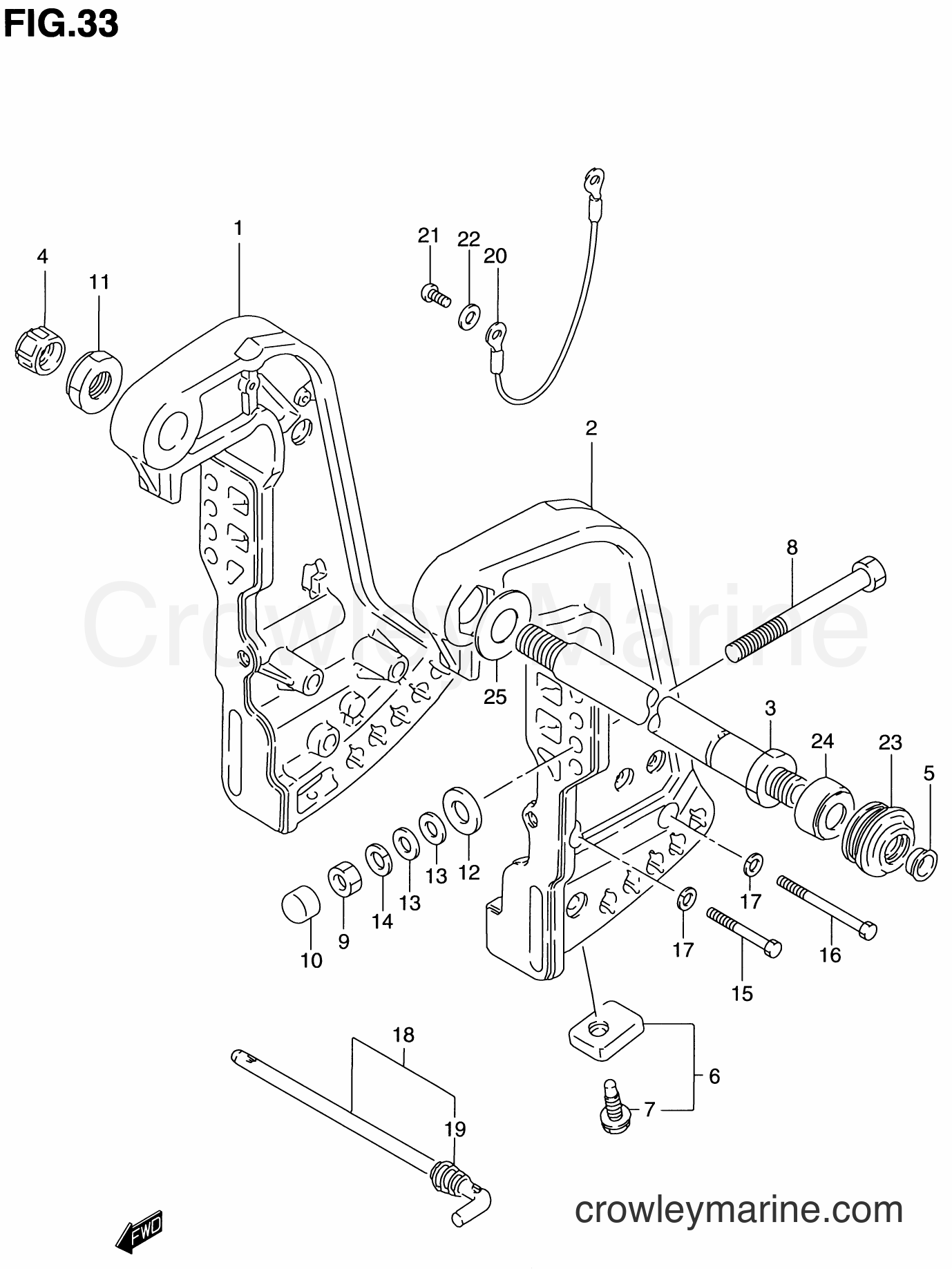 1986 Two-Stroke Outboard 115 - DT115 - CLAMP BRACKET (~MODEL:95)