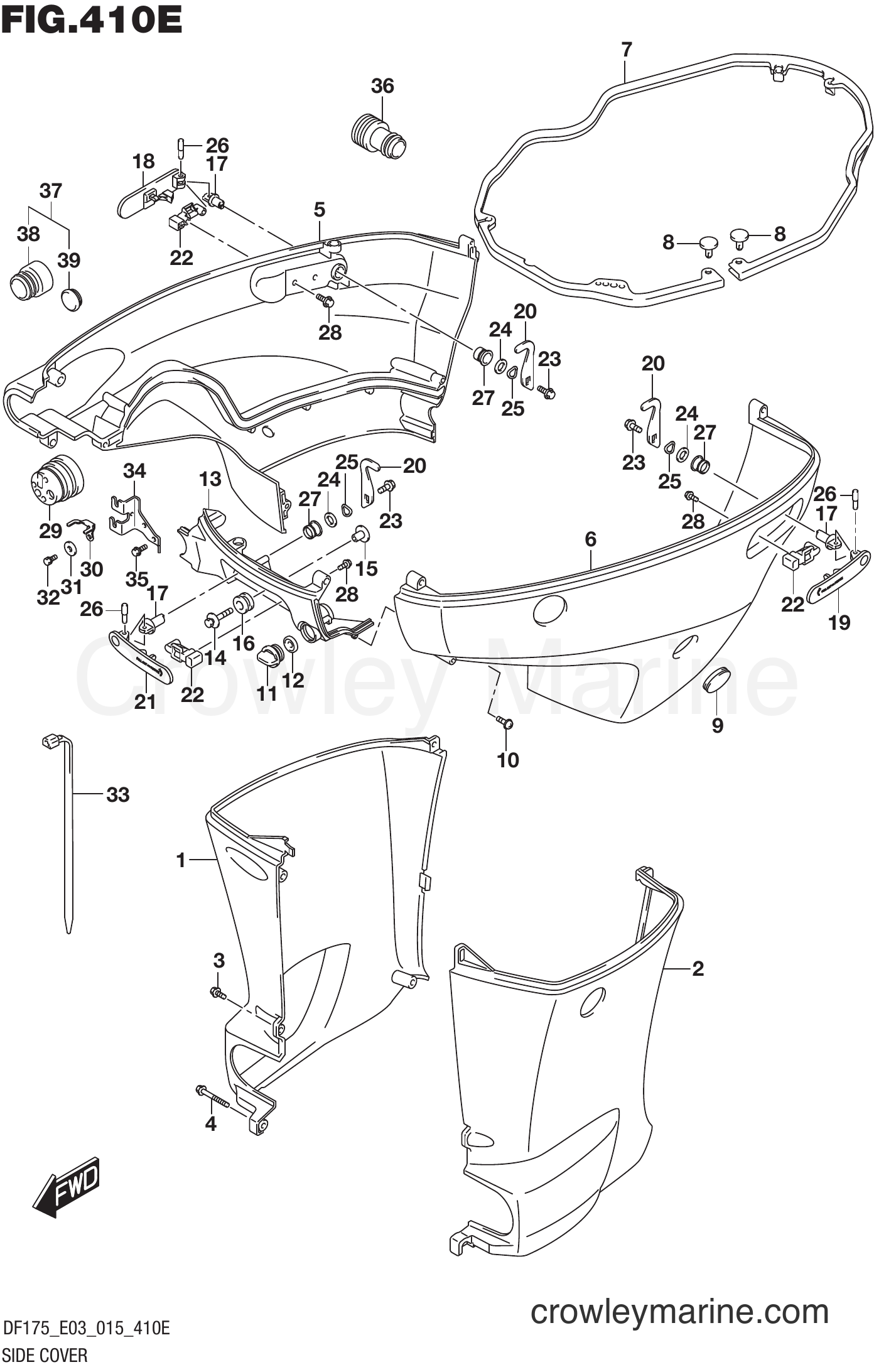 Suzuki Marine DF175TG 51001~ - SIDE COVER (DF175T E03)
