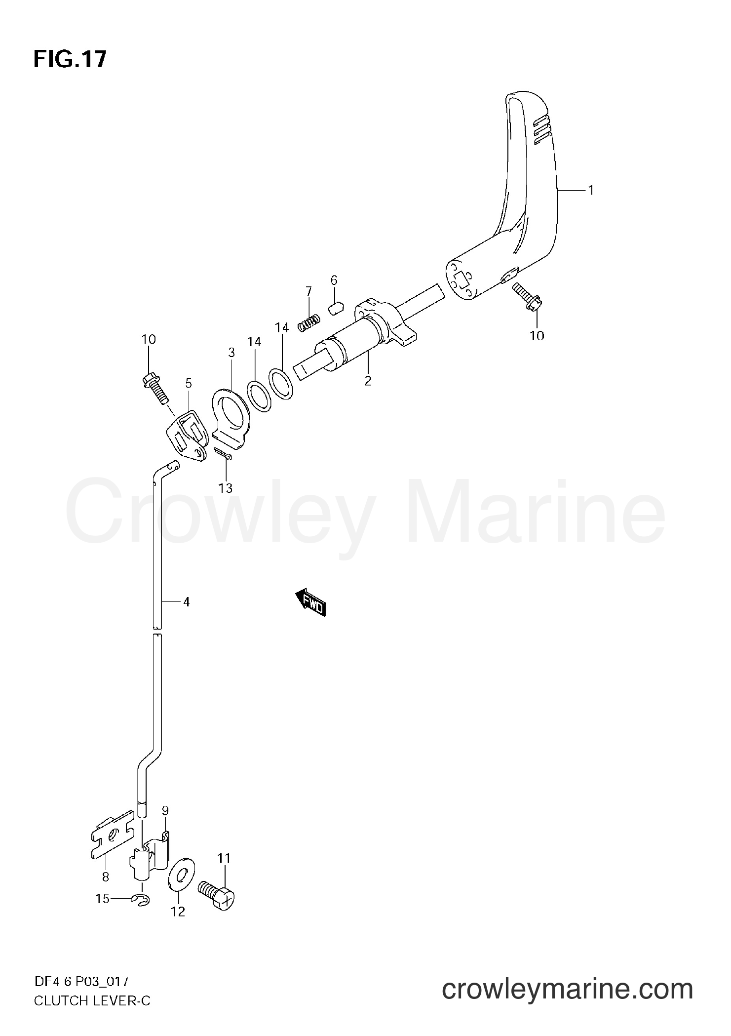 Suzuki Marine DF4 - CLUTCH LEVER