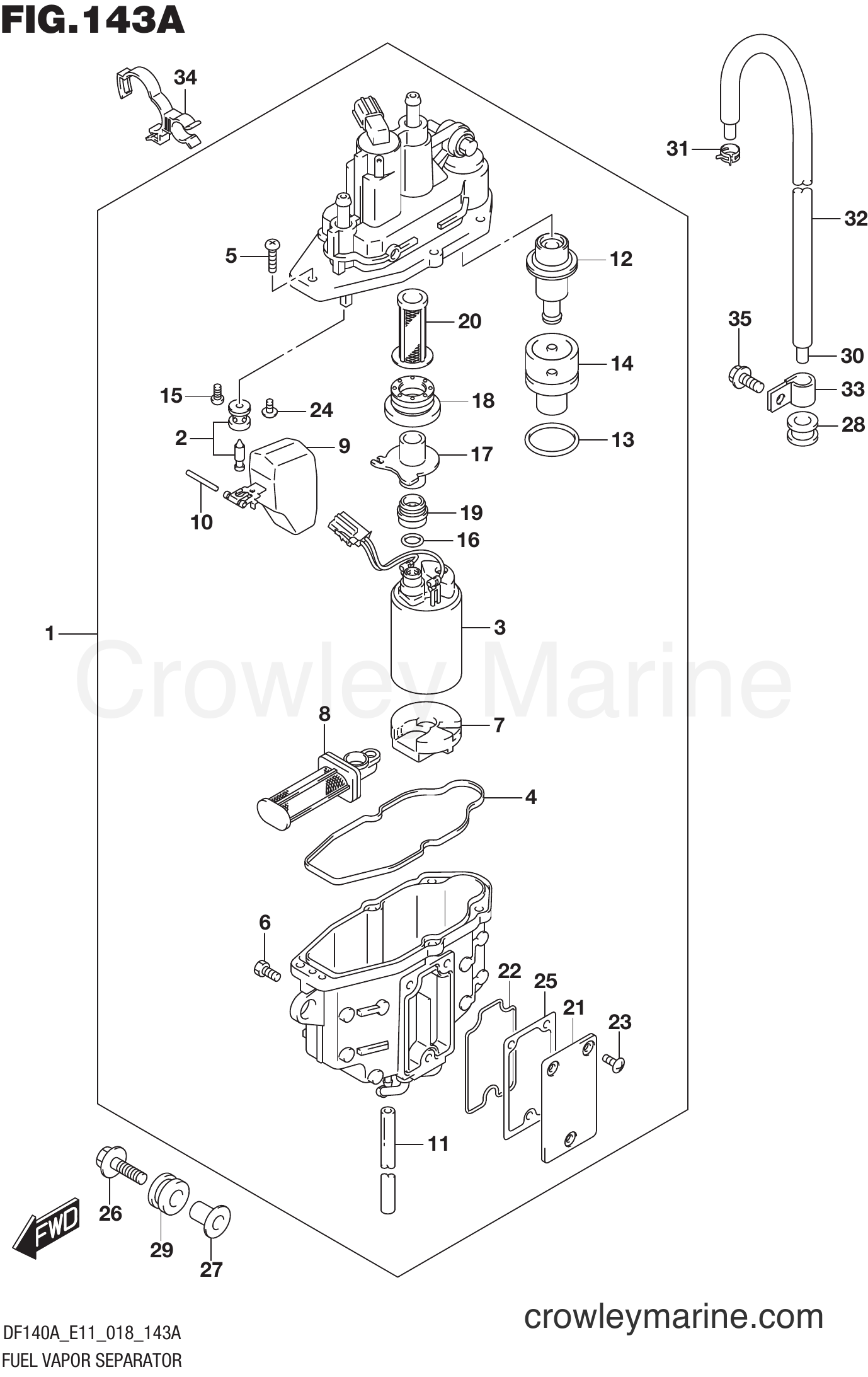 Suzuki Marine DF140AT 810001~ - FUEL VAPOR SEPARATOR (E11)(E03)