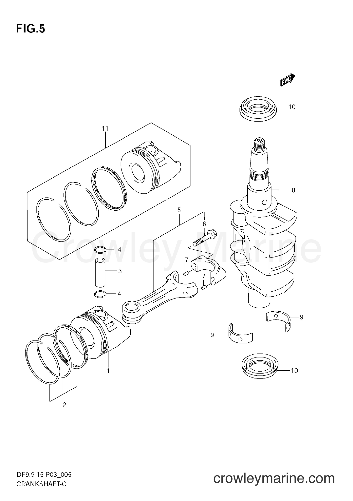 Suzuki Marine DF15 - CRANKSHAFT