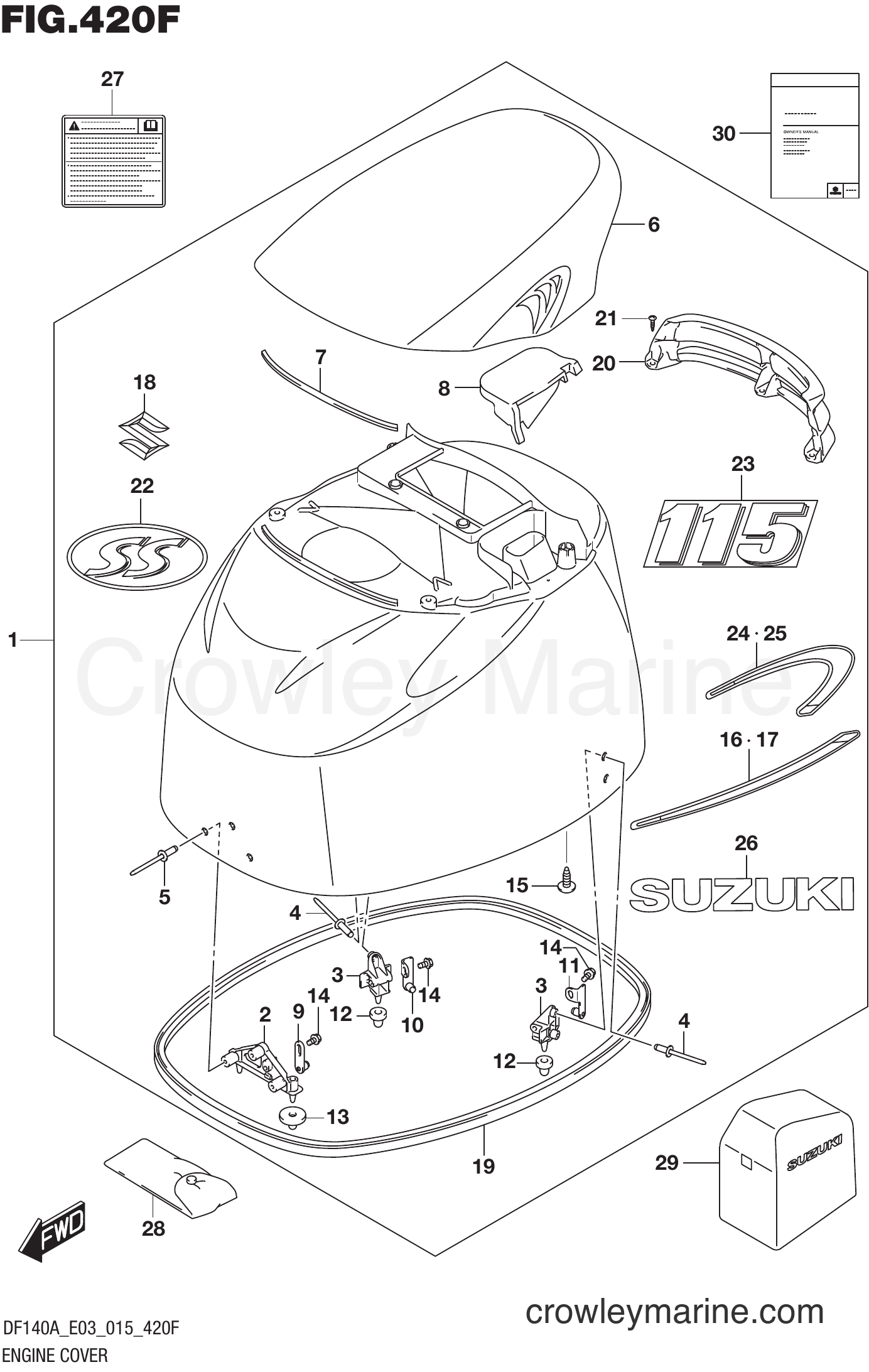 Suzuki Marine DF140AT 510001~ - ENGINE COVER (DF115AST E03)