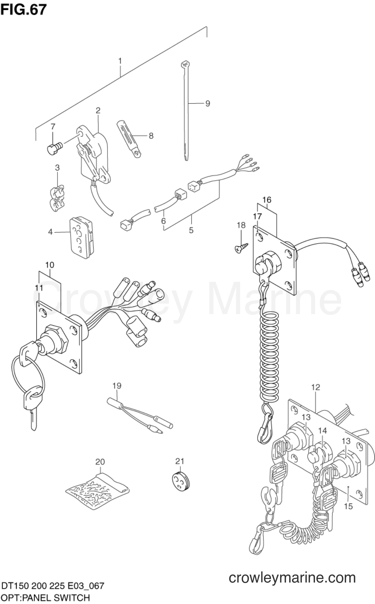 Suzuki Marine DT225 - OPT:PANEL SWITCH