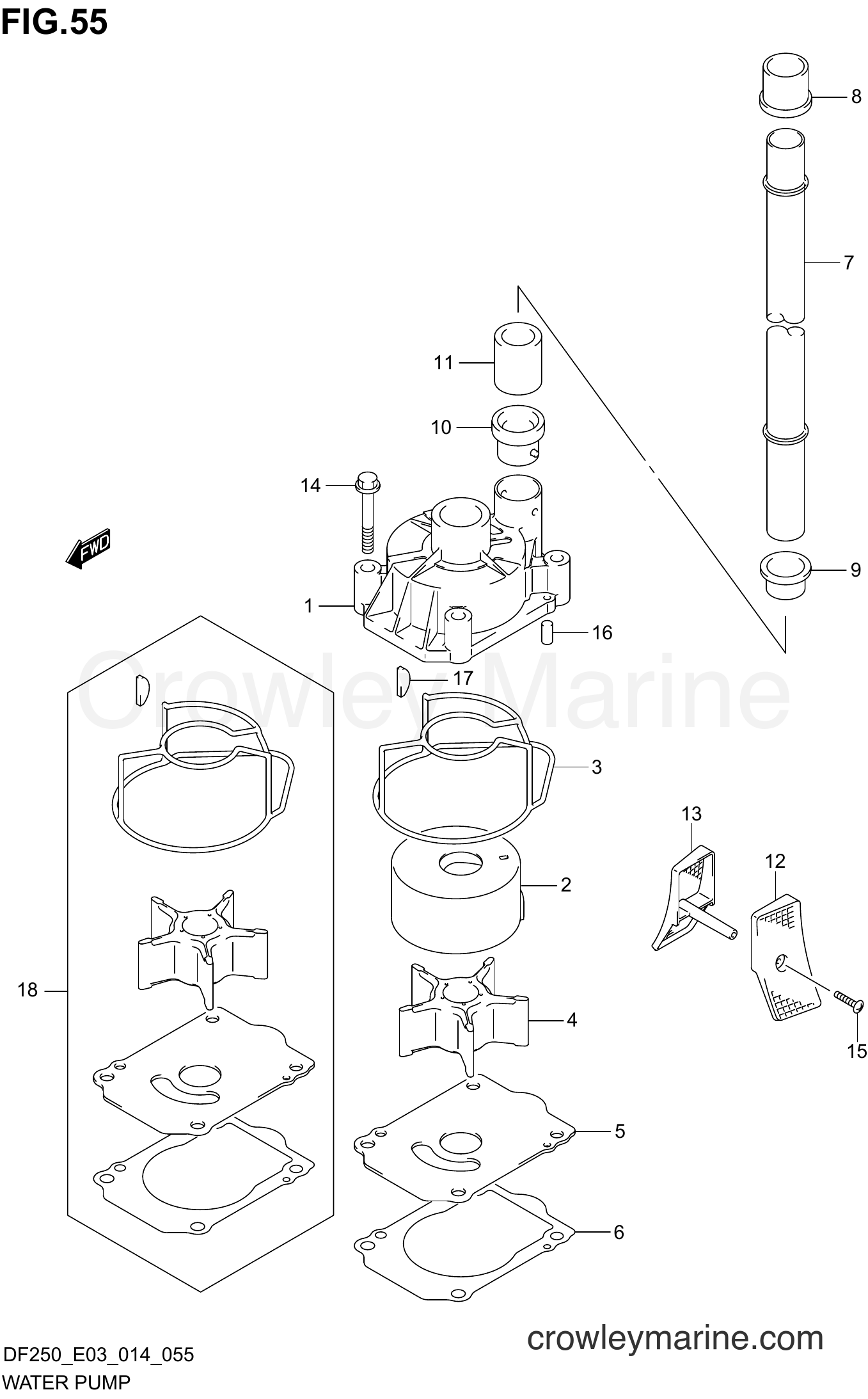 Suzuki Marine DF250 410001~ - WATER PUMP (DF200Z E03)