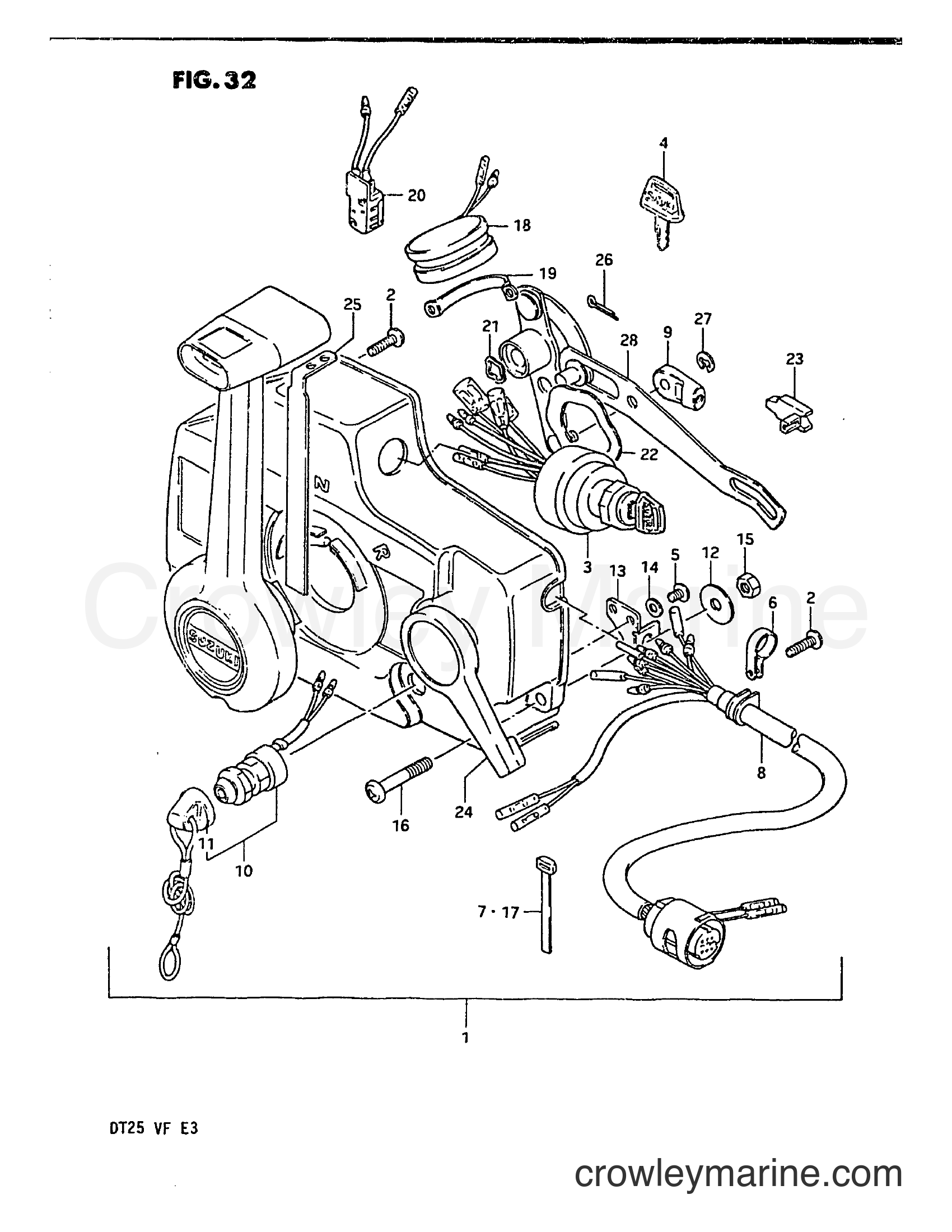 Suzuki Marine DT25 - OPTIONAL : REMOTE CONTROL