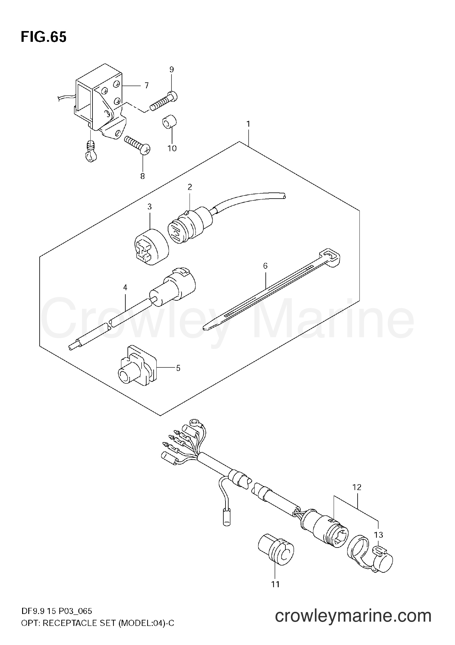 Suzuki Marine DF9.9 - OPT:RECEPTACLE SET (MODEL:04)