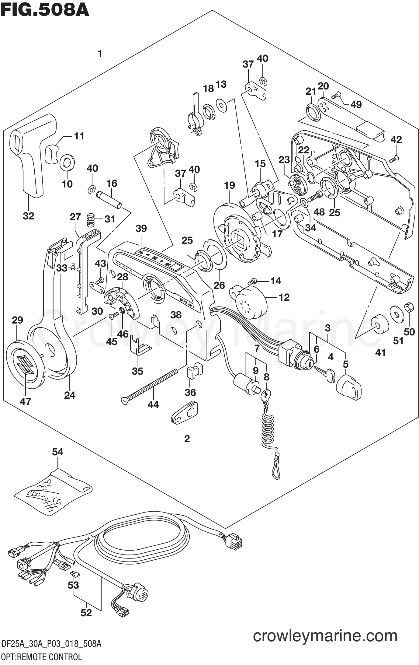 Suzuki Marine DF30AT 810001~ - OPT:REMOTE CONTROL (DF25A)(DF25AQ)