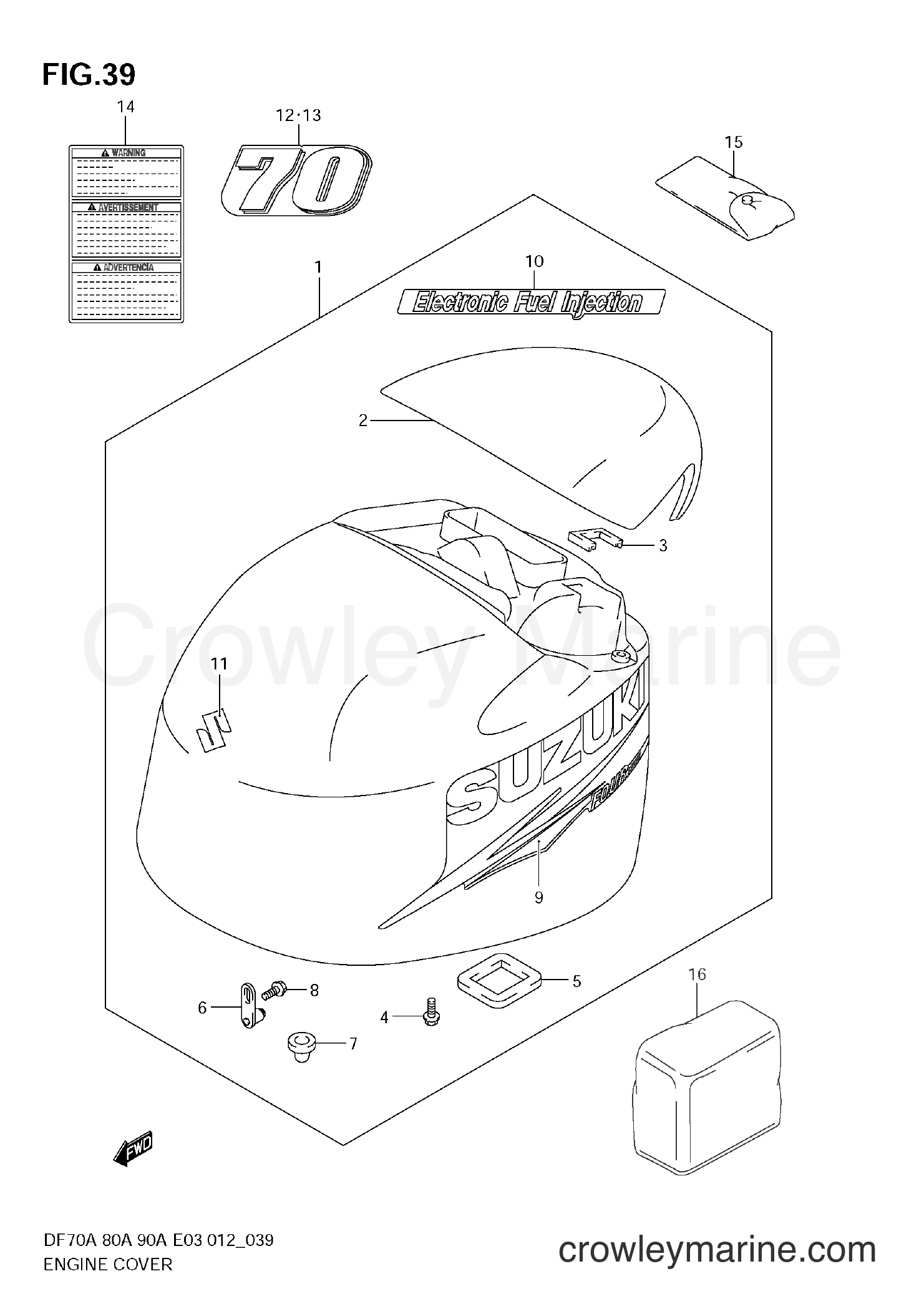 Suzuki Marine DF70A 07003F-210001~ - ENGINE COVER (DF70A)
