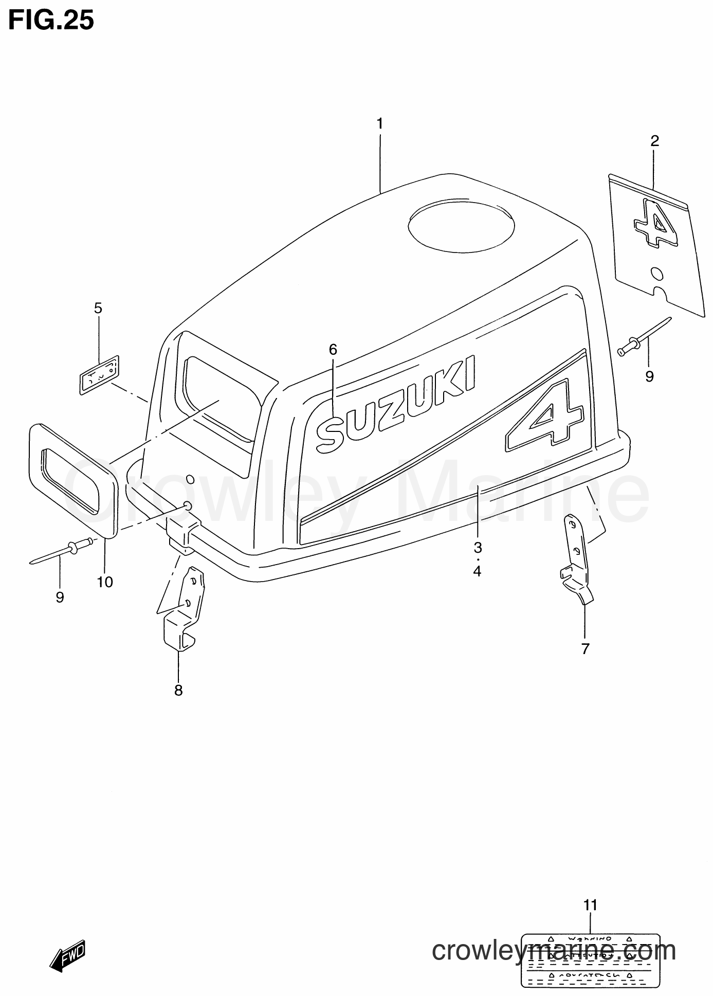 ENGINE COVER (DT4 MODEL8893) 1988 TwoStroke Outboard 4 DT4