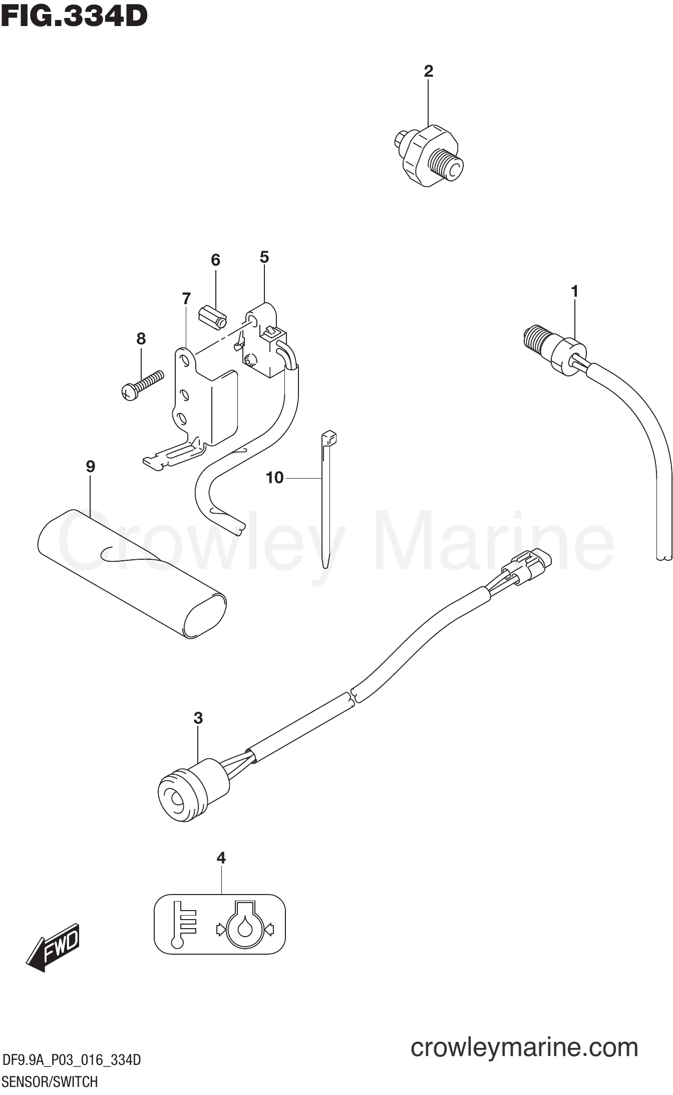 Suzuki Marine DF9.9A 610001~ - SENSOR/SWITCH (DF9.9AR P03)