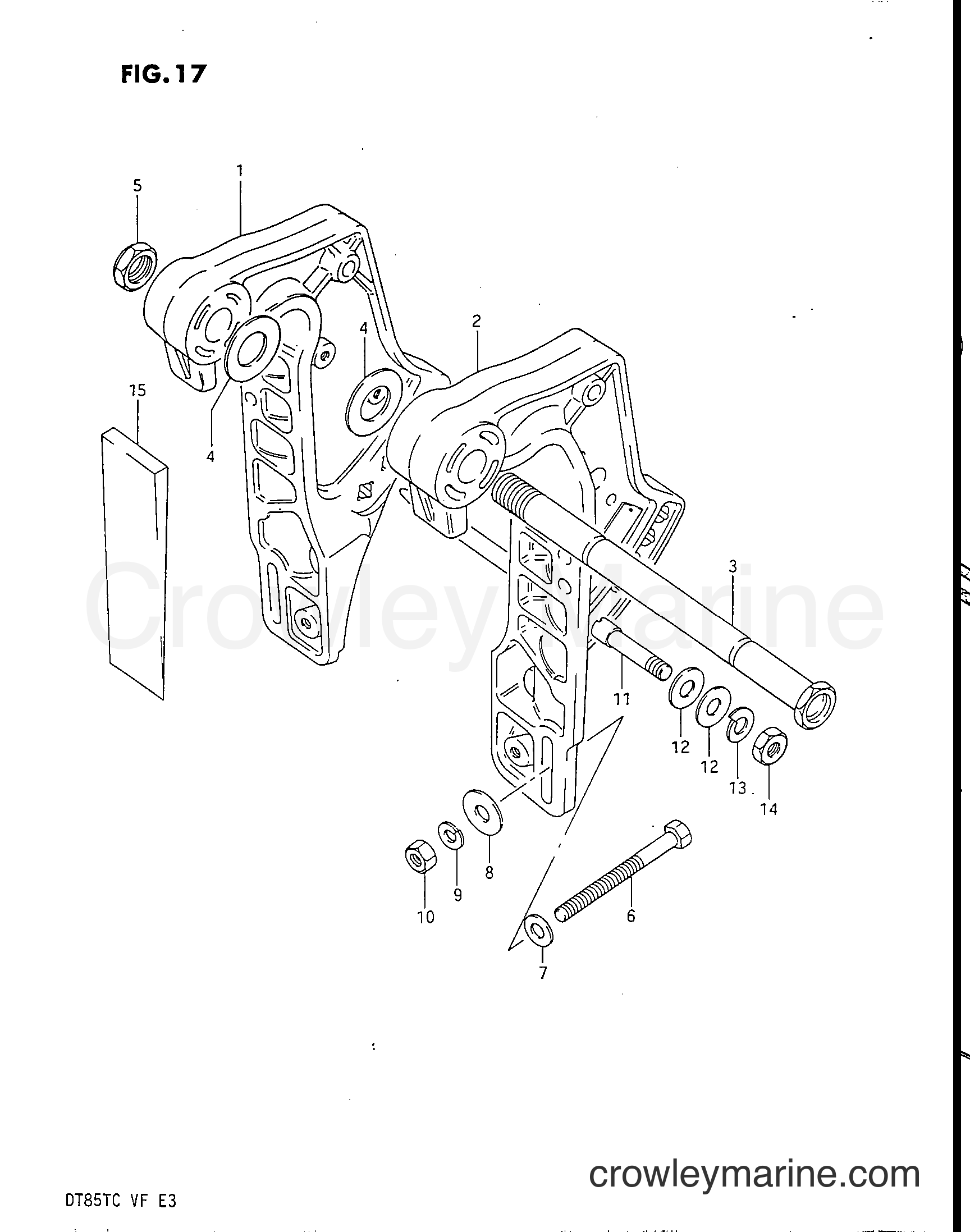 Suzuki Marine DT85 - CLAMP BRACKET (MODEL QD)