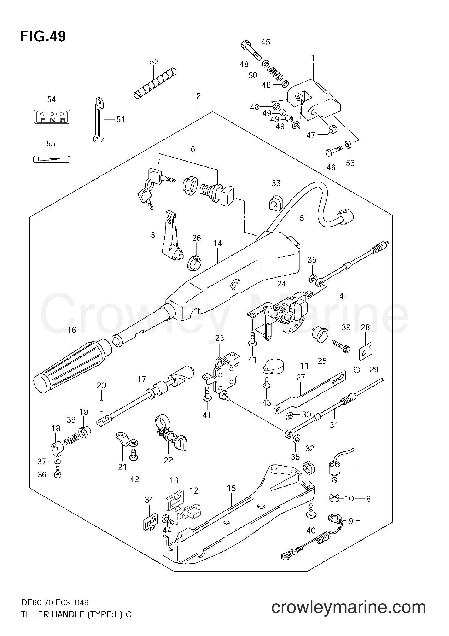 Suzuki Marine DF60 - TILLER HANDLE (TYPE:H)