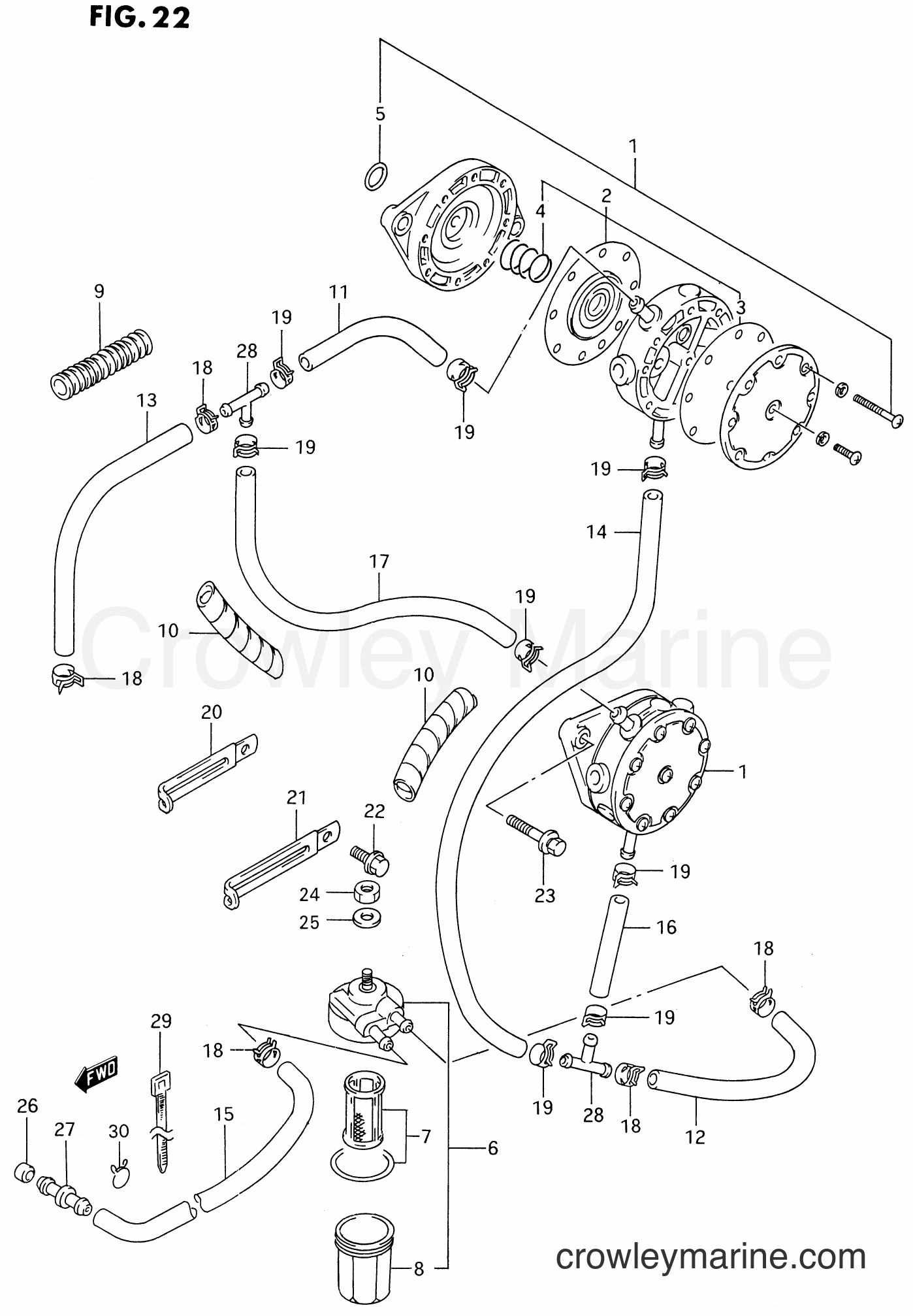 Suzuki Marine DT225 - FUEL PUMP (MODEL:95~00)