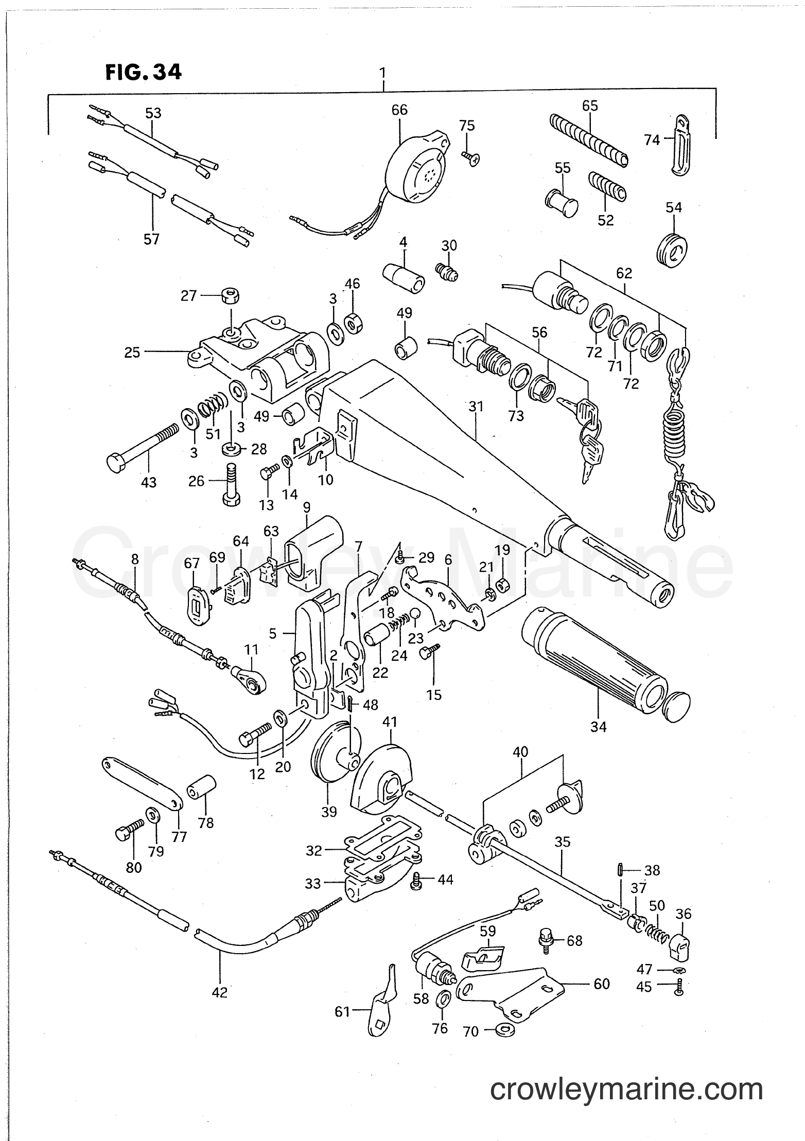 Suzuki Marine PU85 - OPTIONAL : HANDLE (MODEL:93~95)