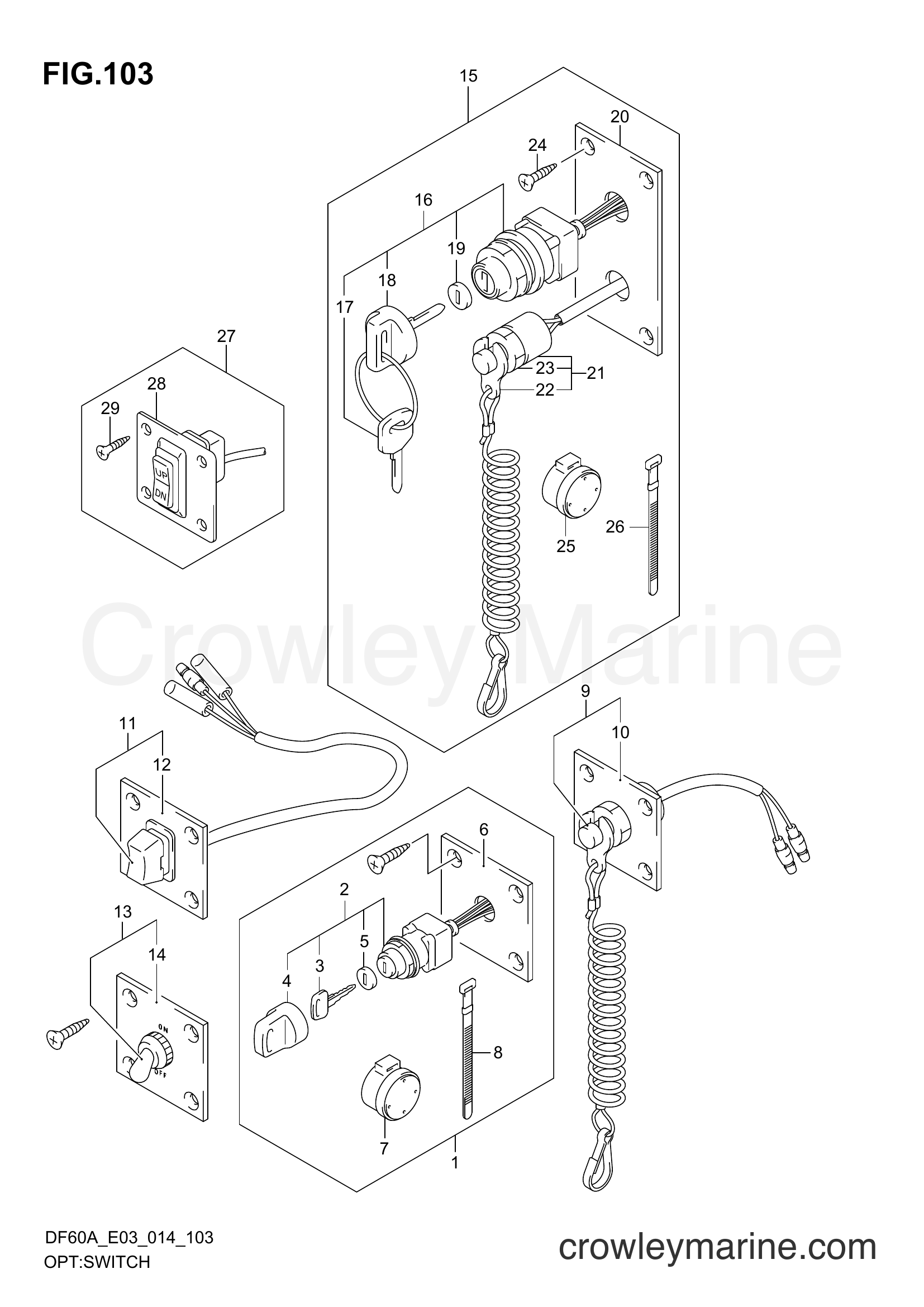 Suzuki Marine DF50A 410001~ - OPT:SWITCH