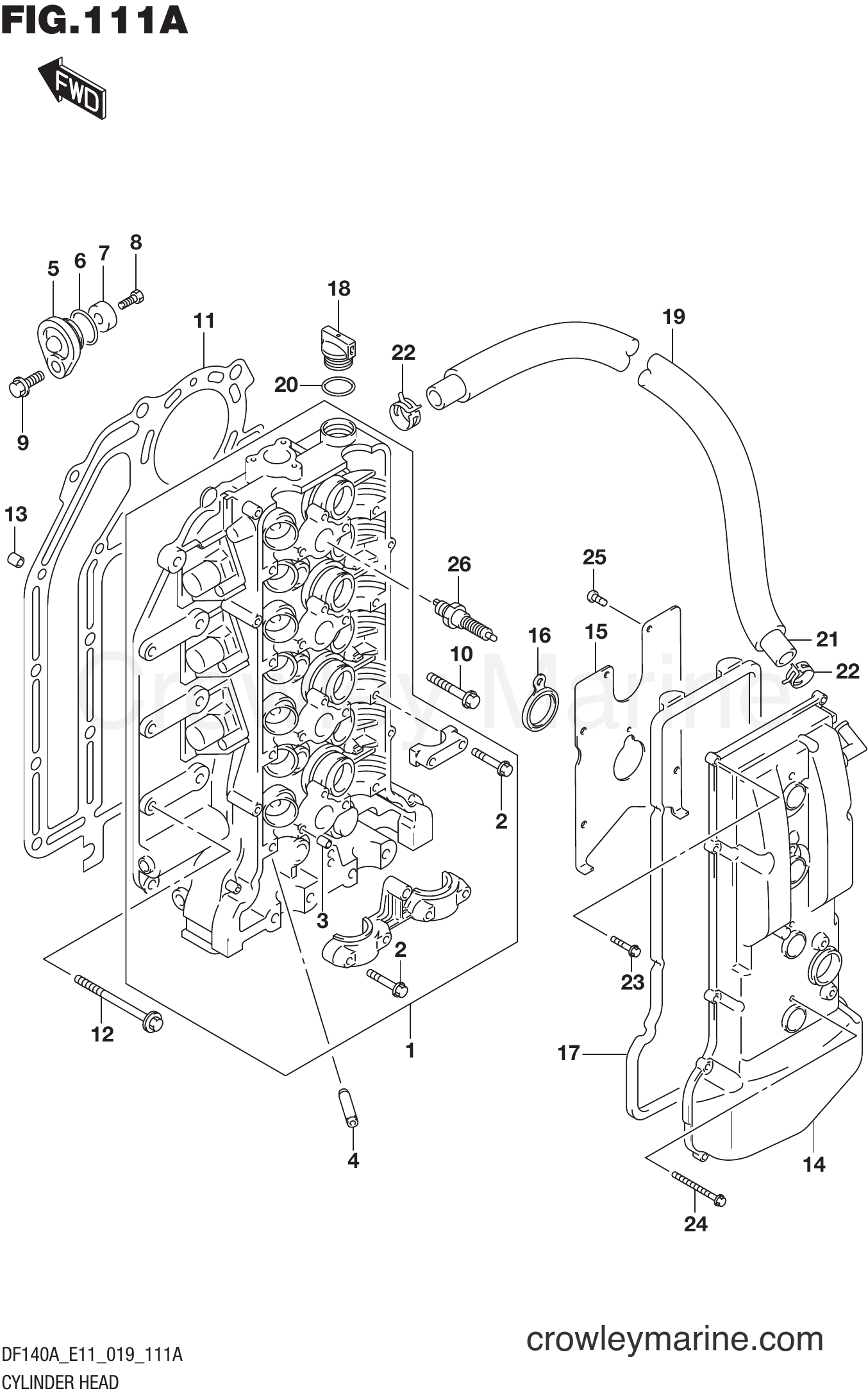 Suzuki Marine DF100AT 910001~ - CYLINDER HEAD
